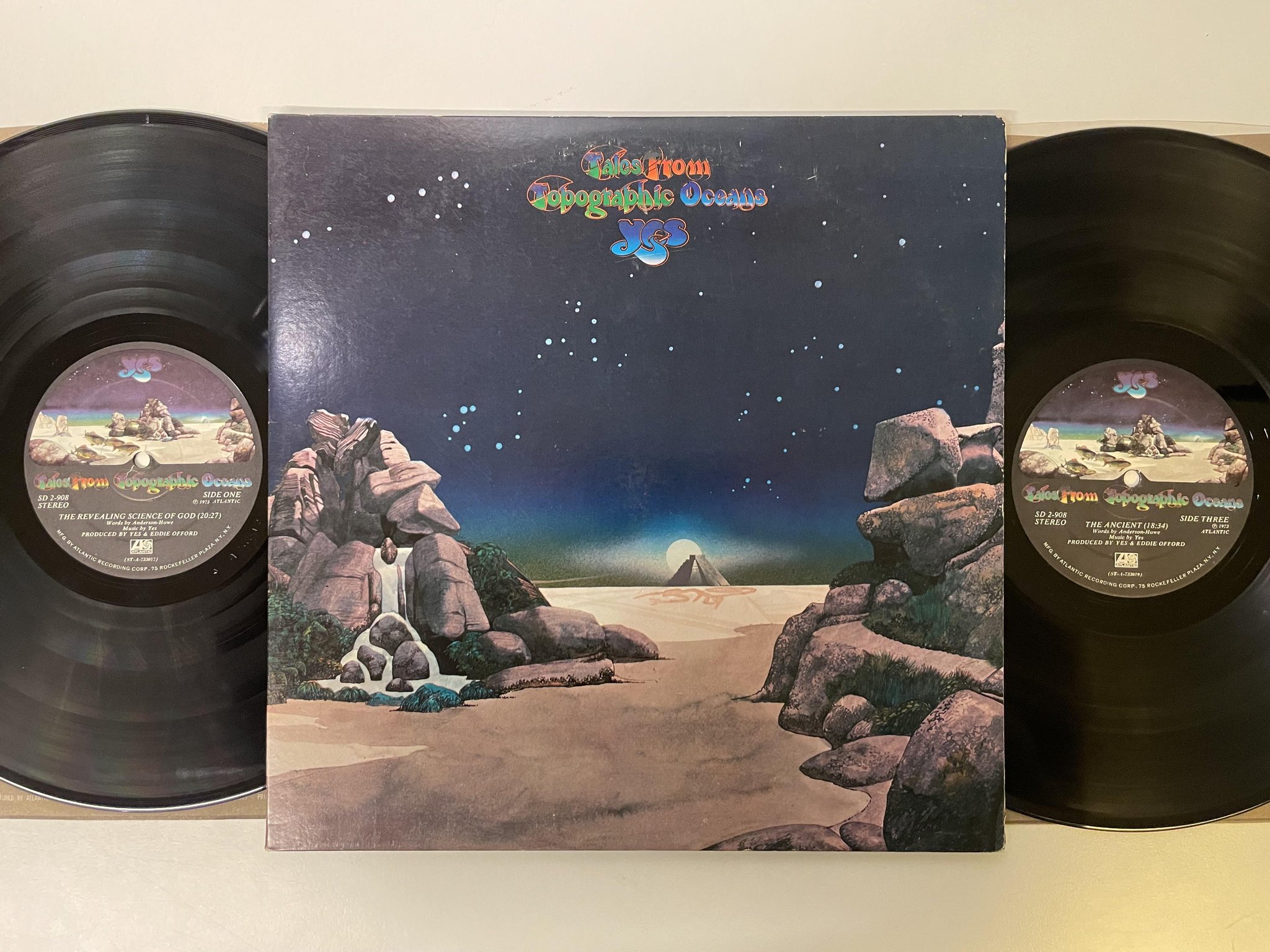 Omslagsbild för skivan YES tales from topographic oceans 2xLP -73 US ATLANTIC SD2-908
