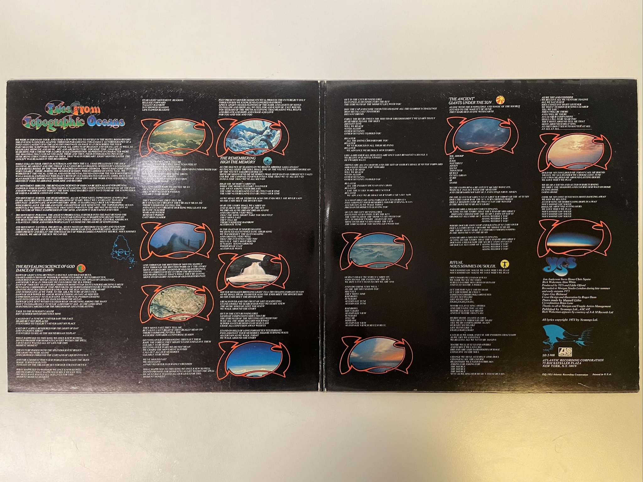 Omslagsbild för skivan YES tales from topographic oceans 2xLP -73 US ATLANTIC SD2-908