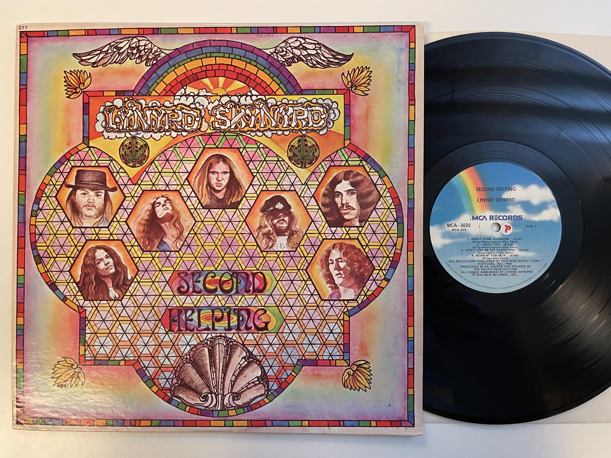 Omslagsbild för skivan LYNARD SKYNARD second helping LP -74 US MCA 3020 ** EXPORT STAMP ON COVER **