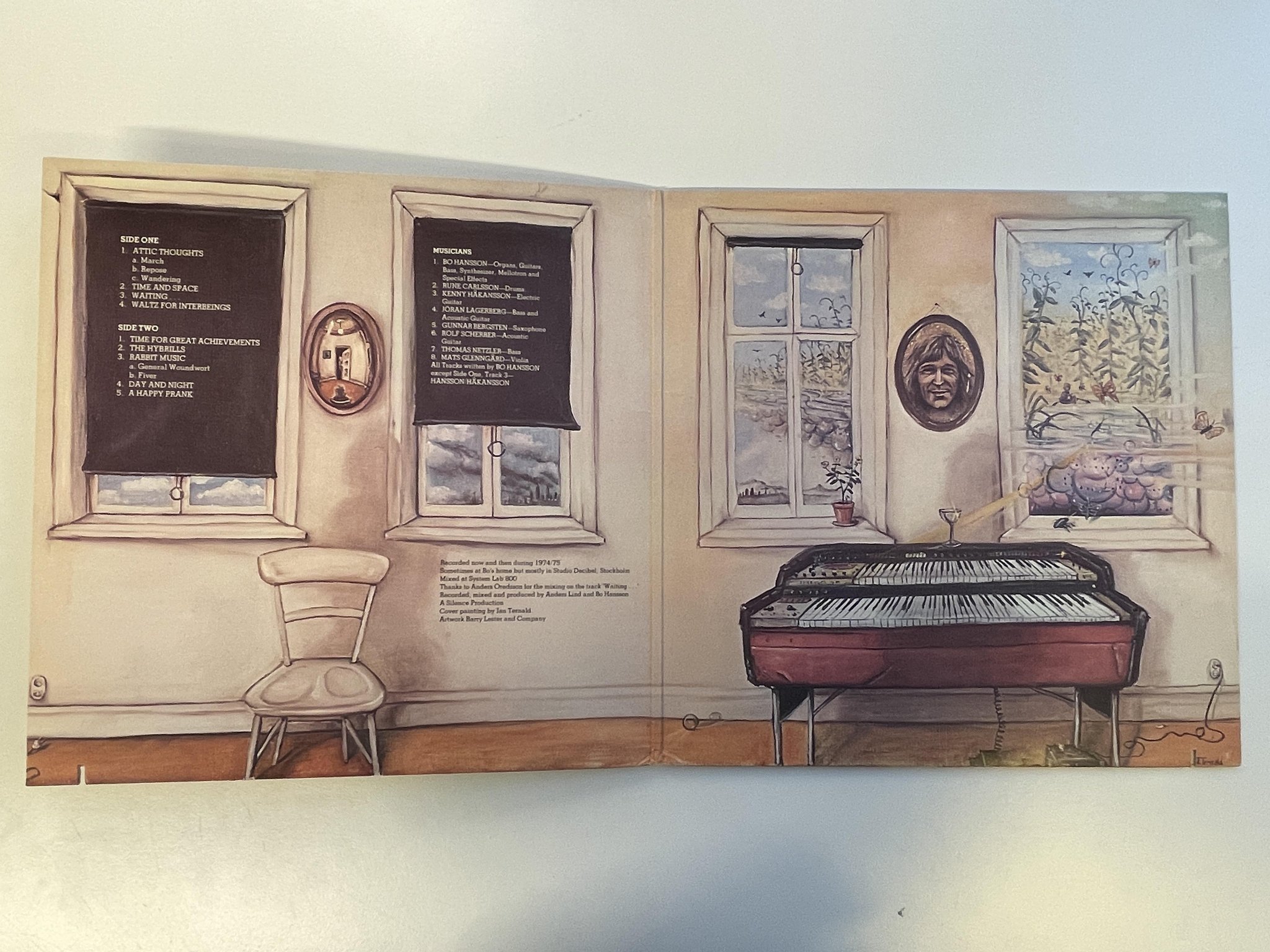 Omslagsbild för skivan BO HANSSON attic thoughts LP -76 US SIRE SASD-7525