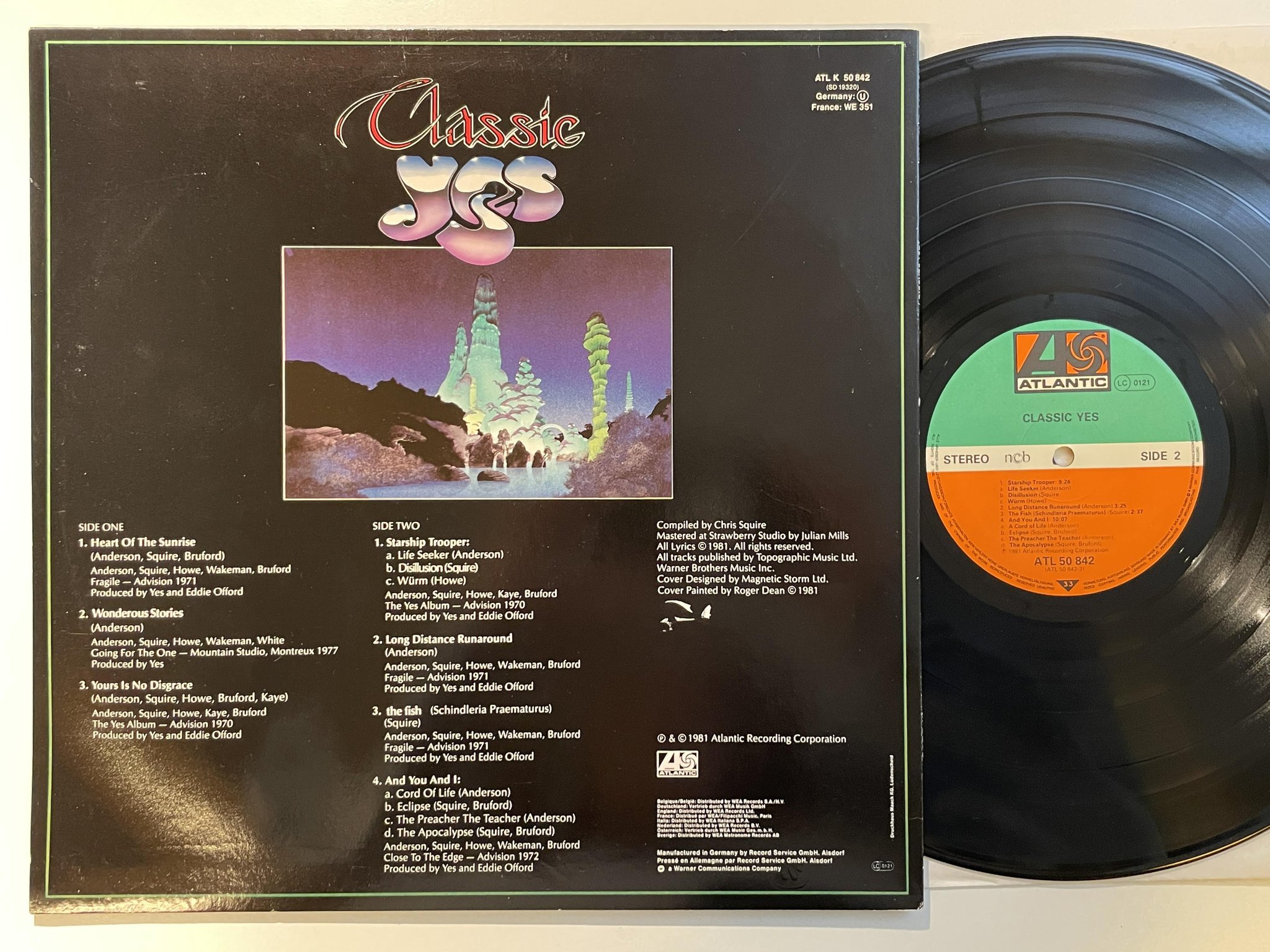 Omslagsbild för skivan YES classic LP -81 ncb ATLANTIC ATL 50842