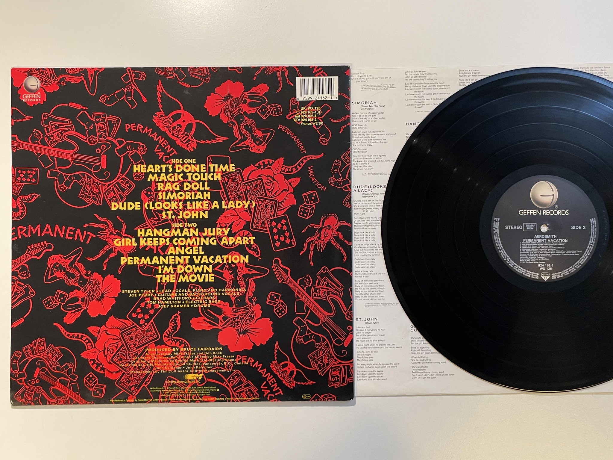 Omslagsbild för skivan AEROSMITH permanent LP -87 Ger GEFFEN 924 162-1