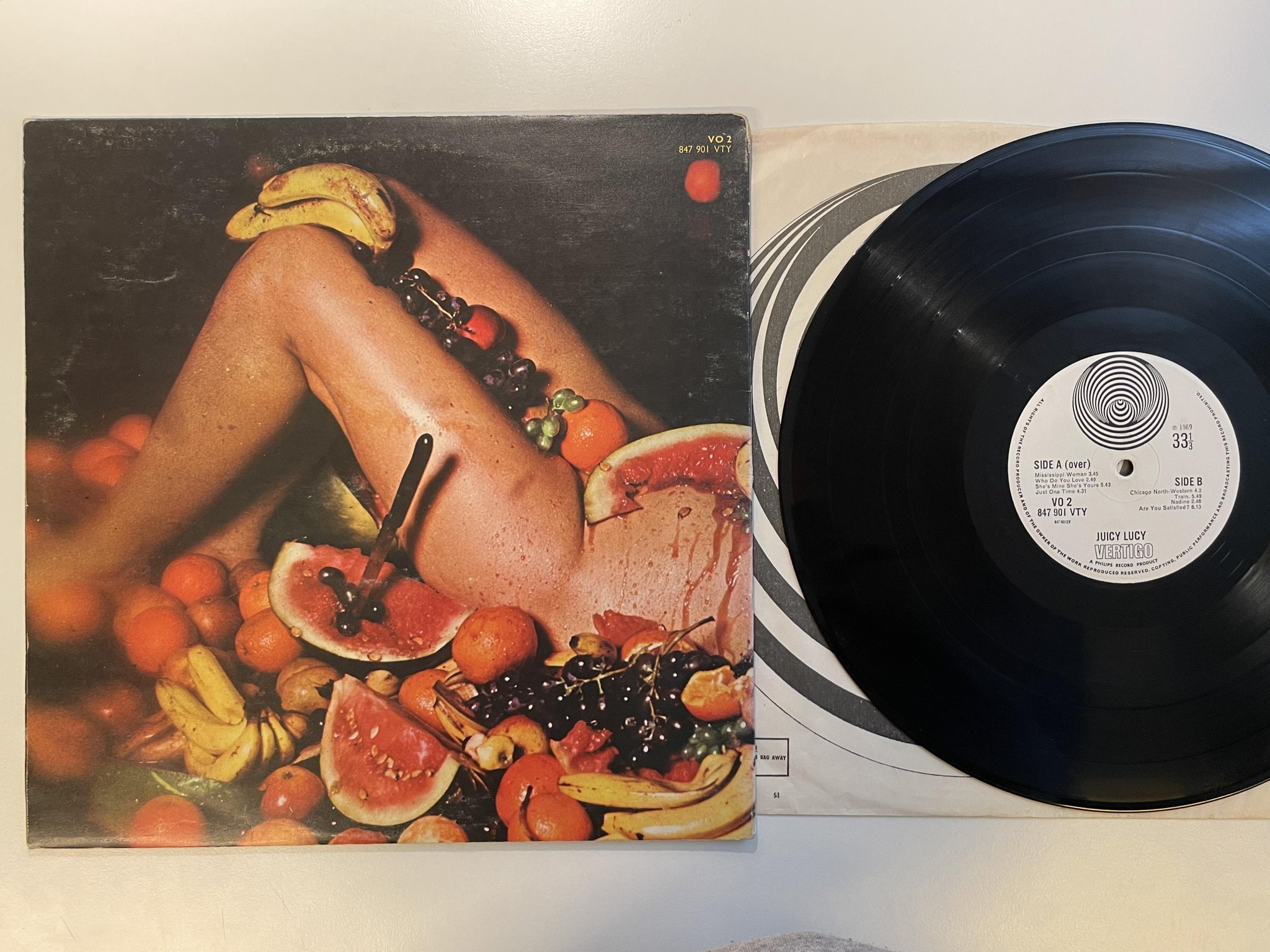 Omslagsbild för skivan JUICY LUCY s/t LP -69 UK VERTIGO 847 901 VTY ** SWIRL CLASSIC **