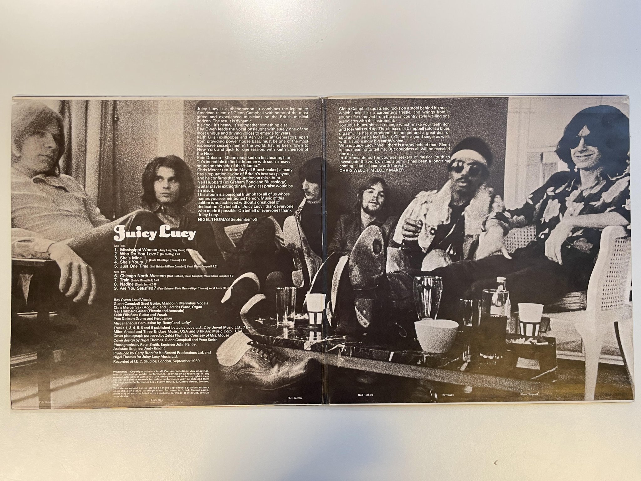 Omslagsbild för skivan JUICY LUCY s/t LP -69 UK VERTIGO 847 901 VTY ** SWIRL CLASSIC **