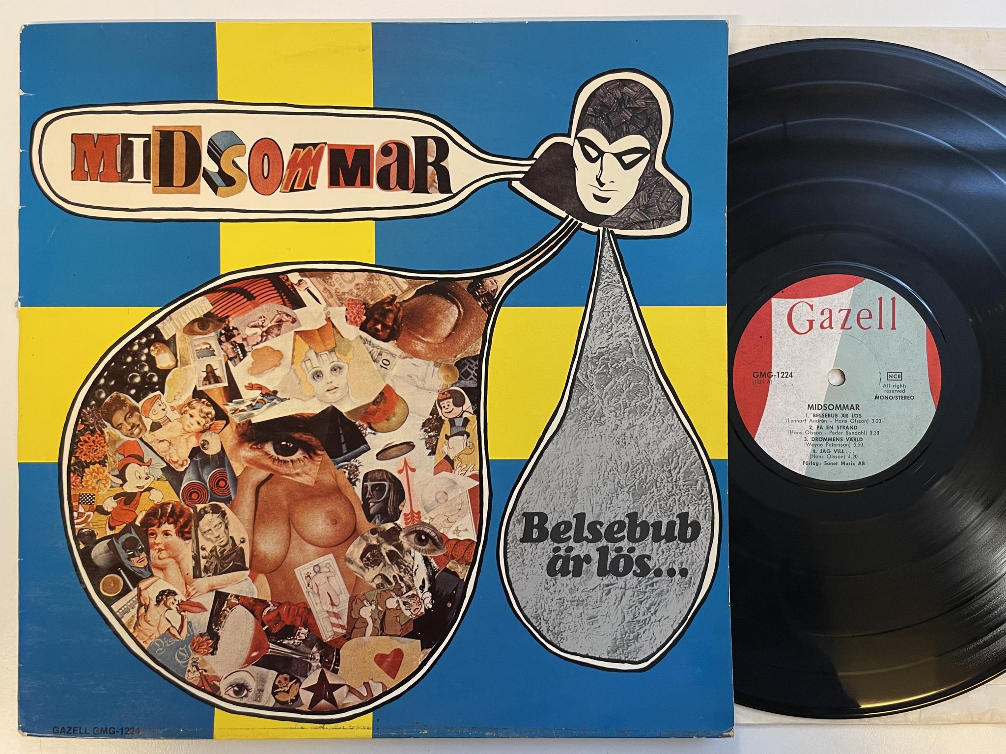 Omslagsbild för skivan MIDSOMMAR belsebub är lös ... LP -71 Swe GAZELL GMG-1224 ** HARD PROG **