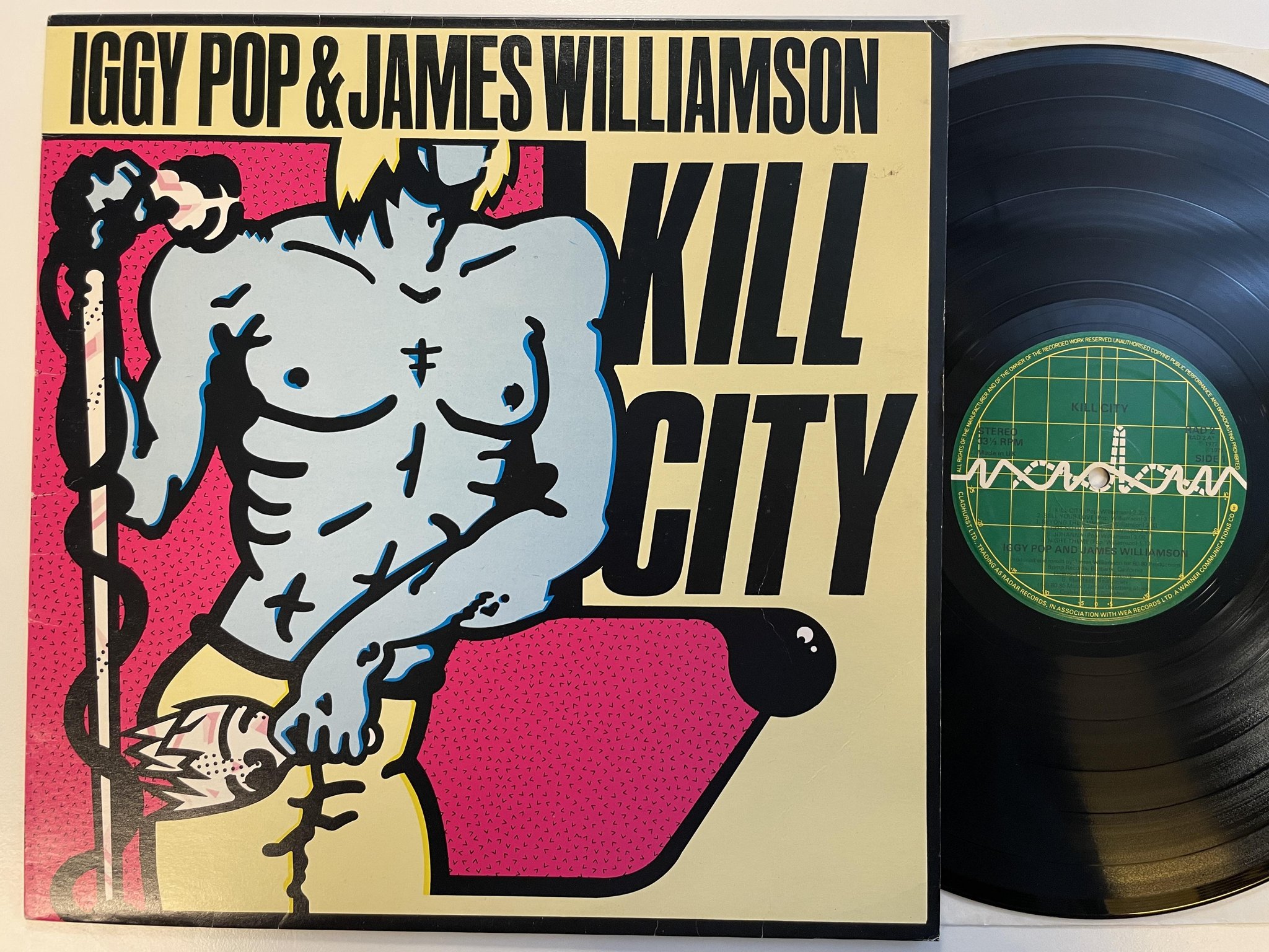 Omslagsbild för skivan IGGY POP AND JAMES WILLIAMSON kill city LP -78 UK RADAR RAD 2