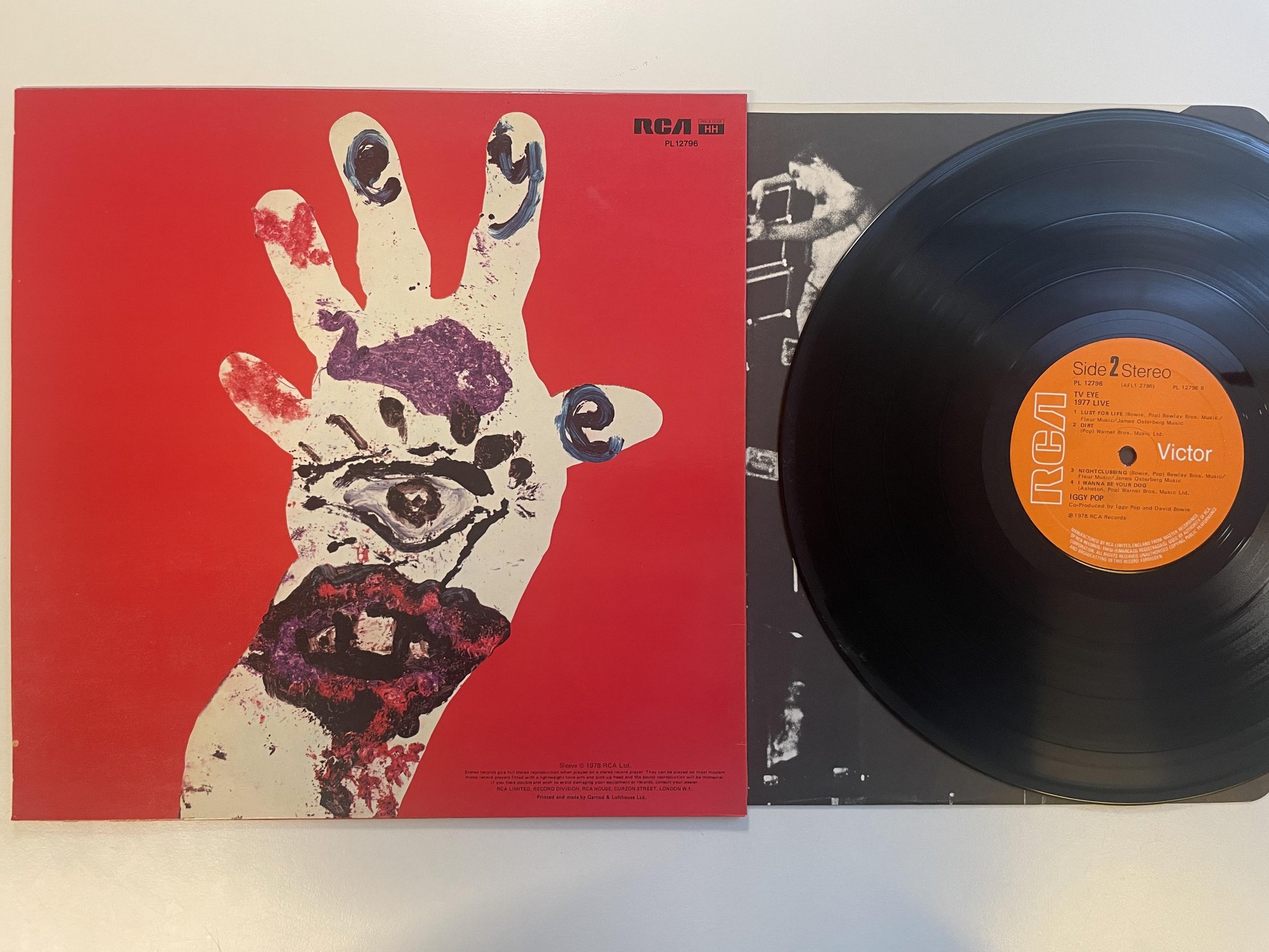 Omslagsbild för skivan IGGY POP TV eye 1977 live LP -78 UK RCA PL 12796