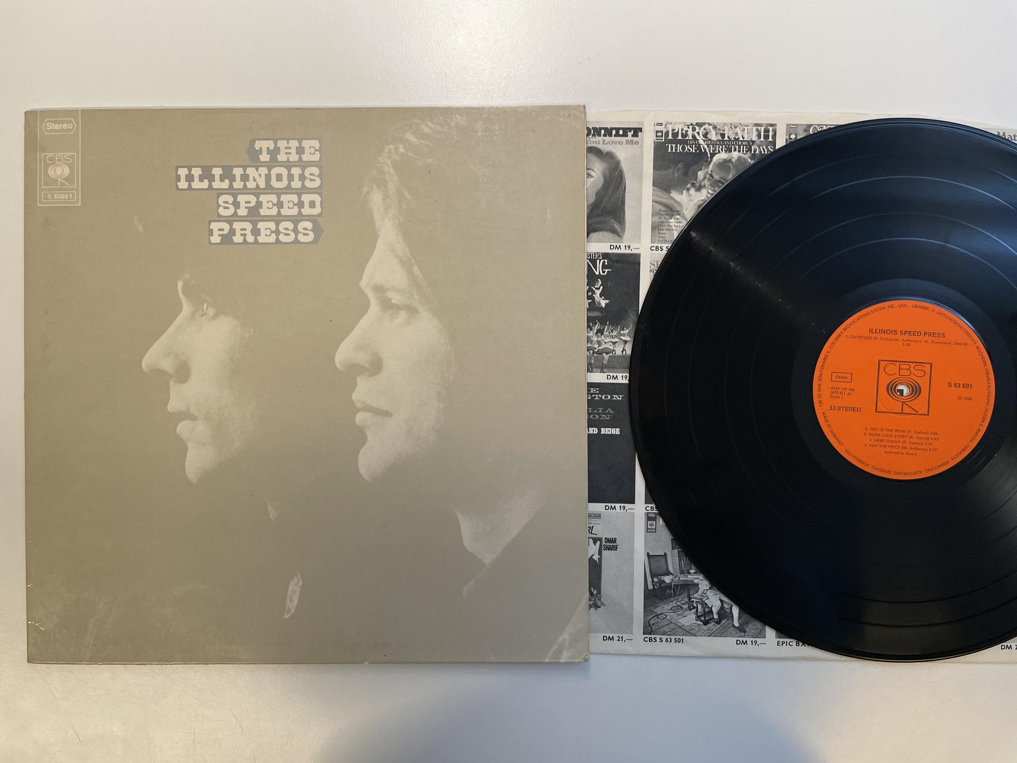 Omslagsbild för skivan ILLINOIS SPEED PRESS s/t LP -68 Ger CBS S 63 691