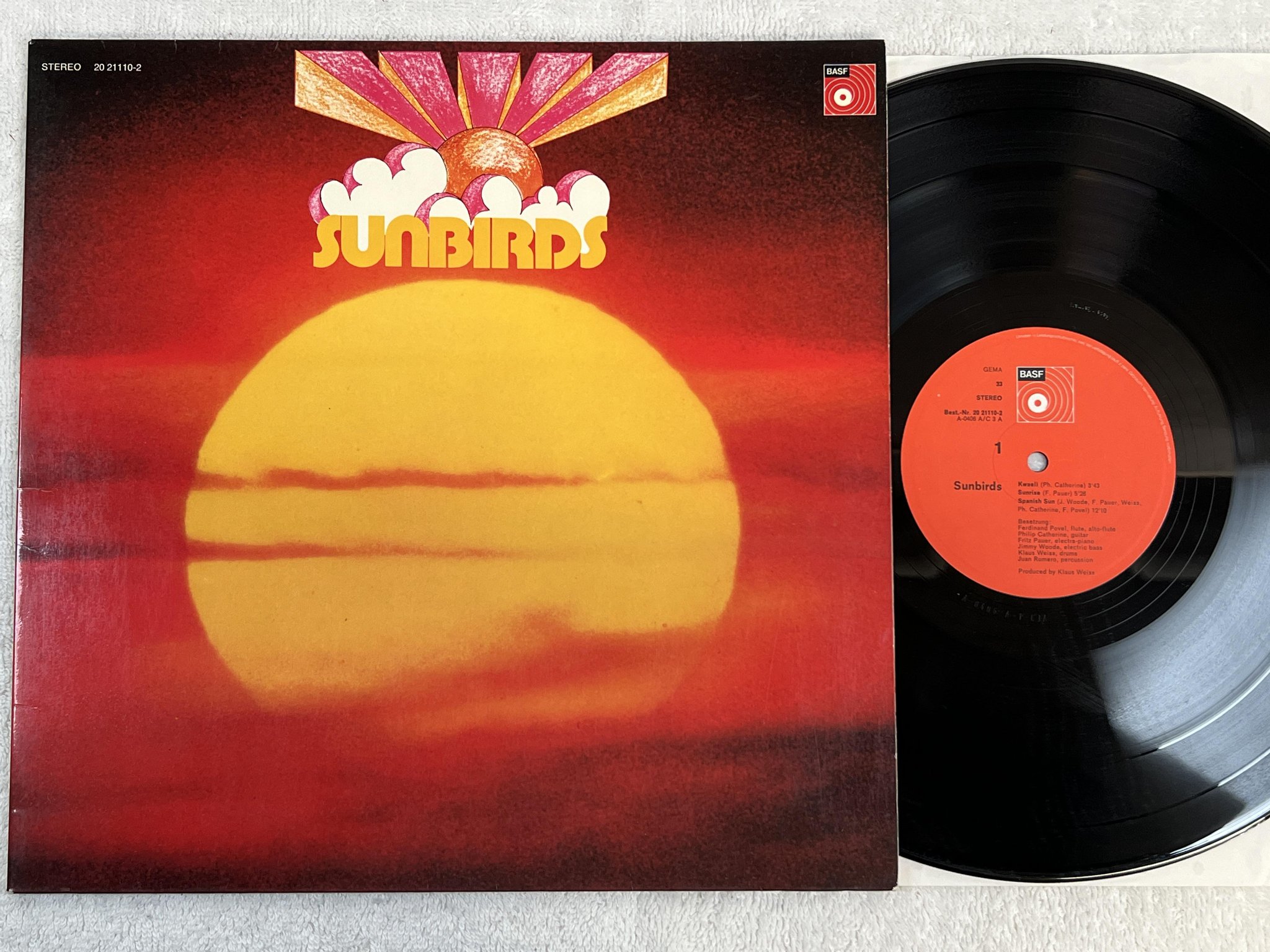 Omslagsbild för skivan SUNBIRDS s/t LP -71 Ger BASF 20 21110-2 *** PSYCH JAZZ-FUNK ***