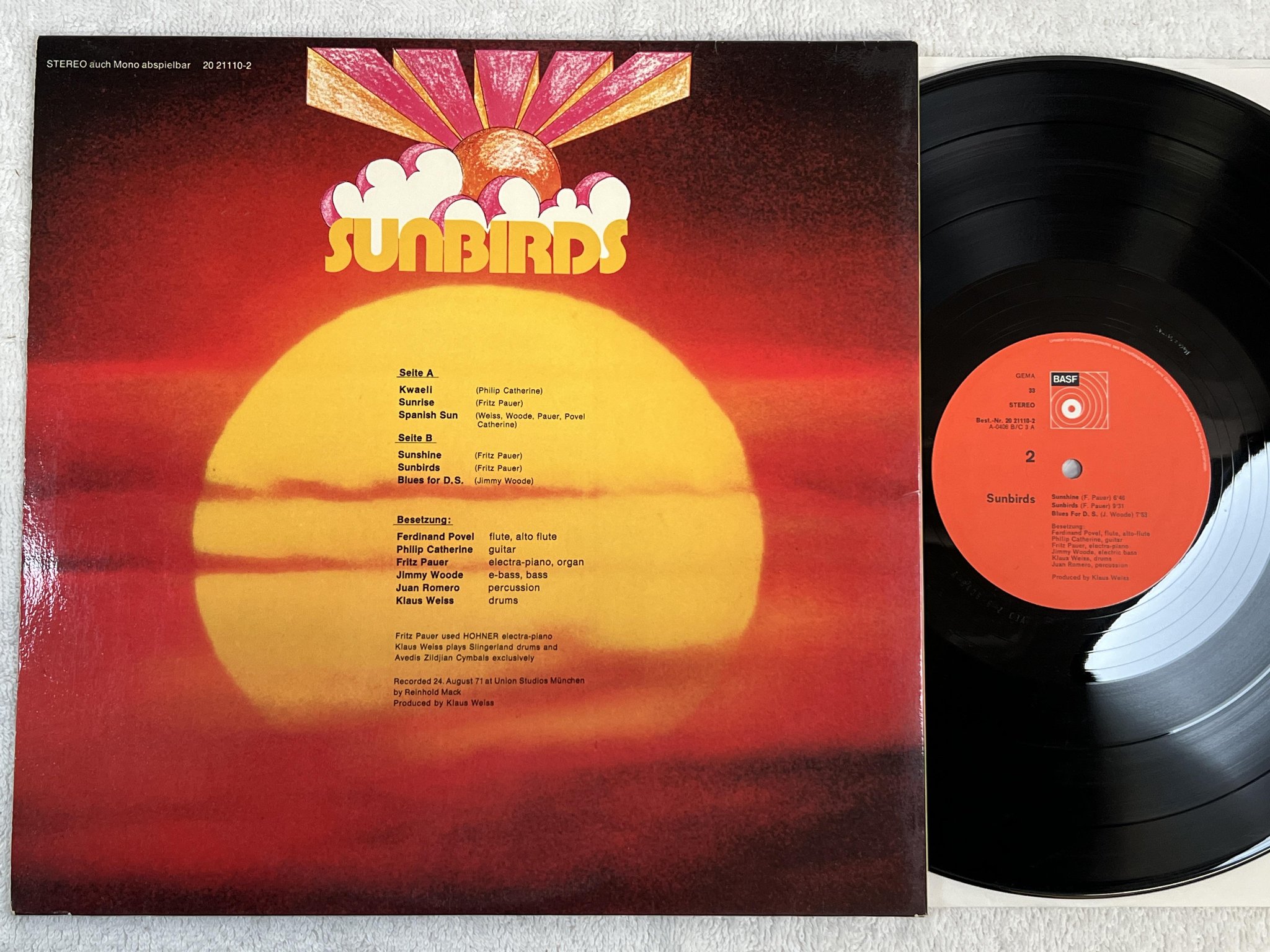 Omslagsbild för skivan SUNBIRDS s/t LP -71 Ger BASF 20 21110-2 *** PSYCH JAZZ-FUNK ***