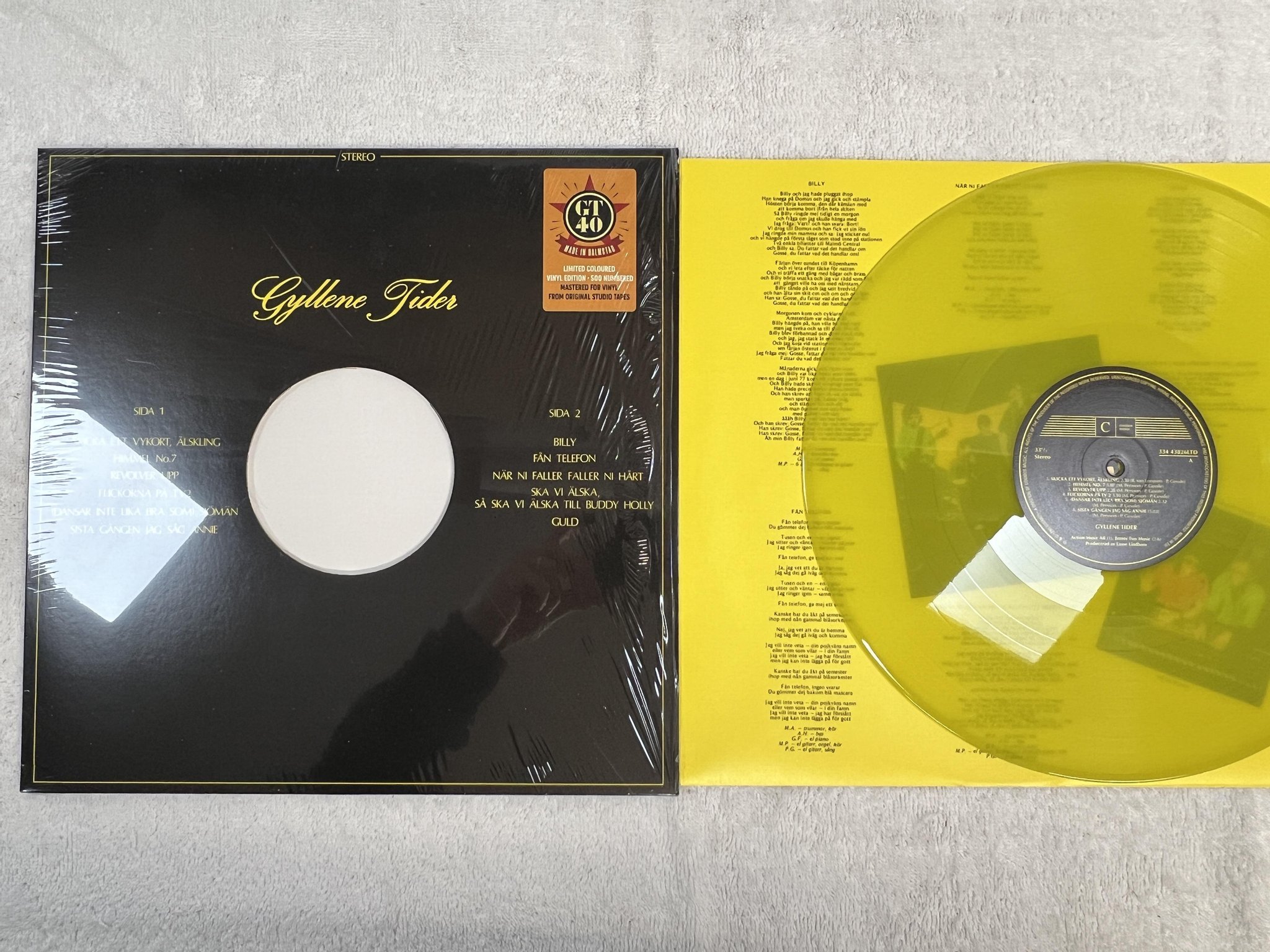 Omslagsbild för skivan GYLLENE TIDER s/t LP 2019 Swe COSMOS MUSIC 334 43826LTD *** NUMBERED EDITION ***