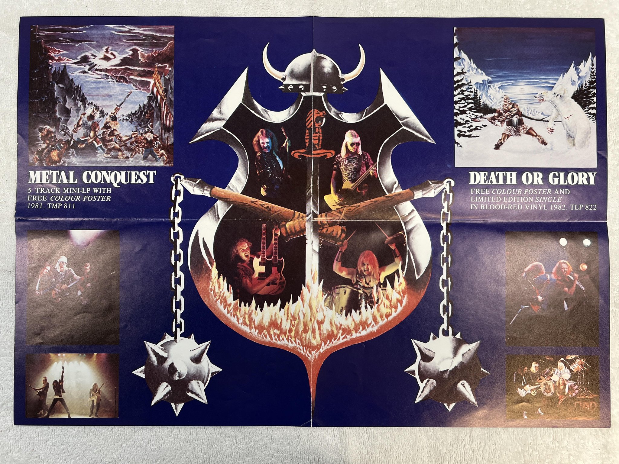 Omslagsbild för skivan HEAVY LOAD death or glory LP -82 Swe THUNDERLOAD TLP 822 *** POSTER ***