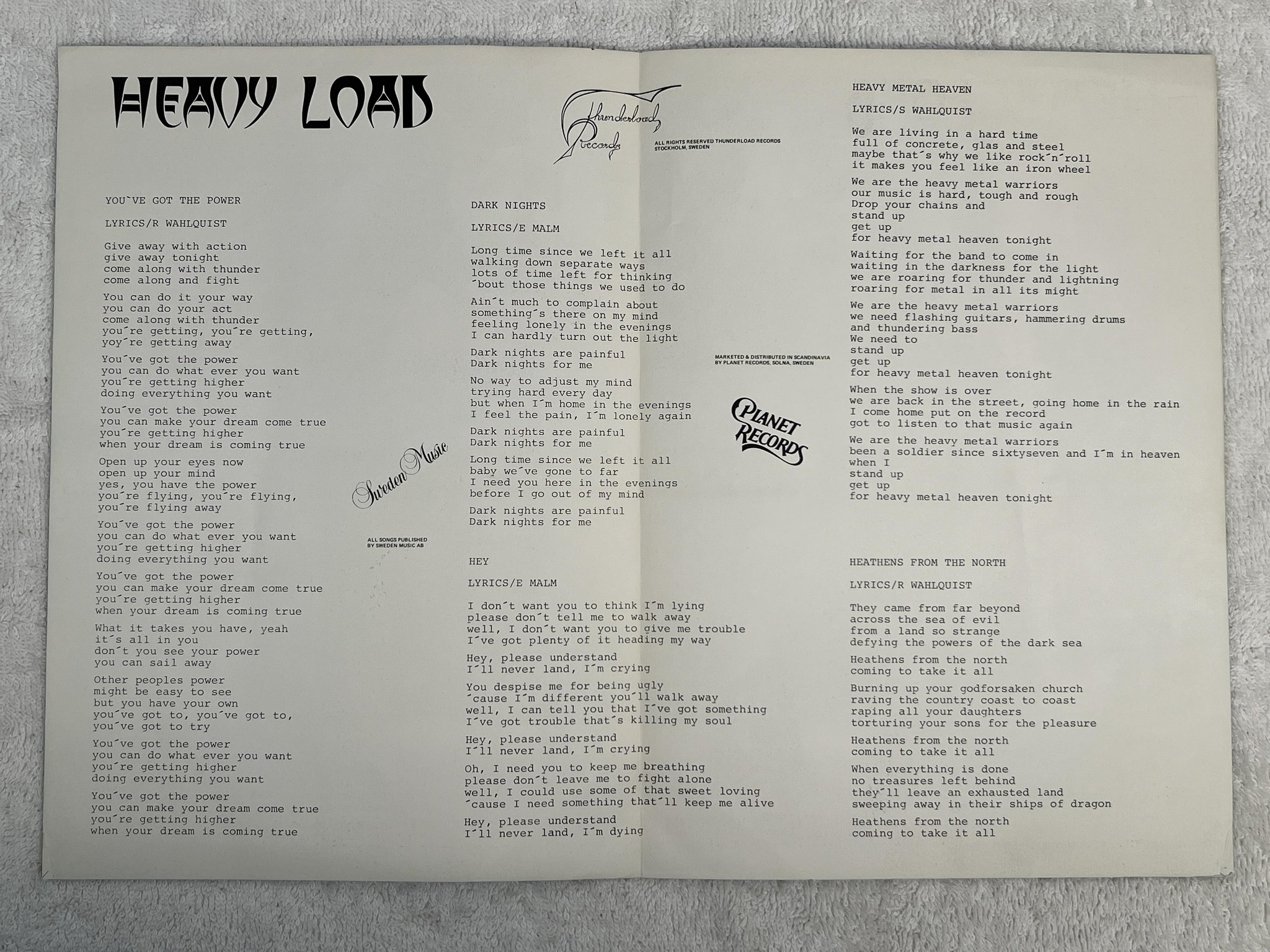 Omslagsbild för skivan HEAVY LOAD Metal Conquest 12"ep -81 THUNDERLOAD TMP 811 *** POSTER ***