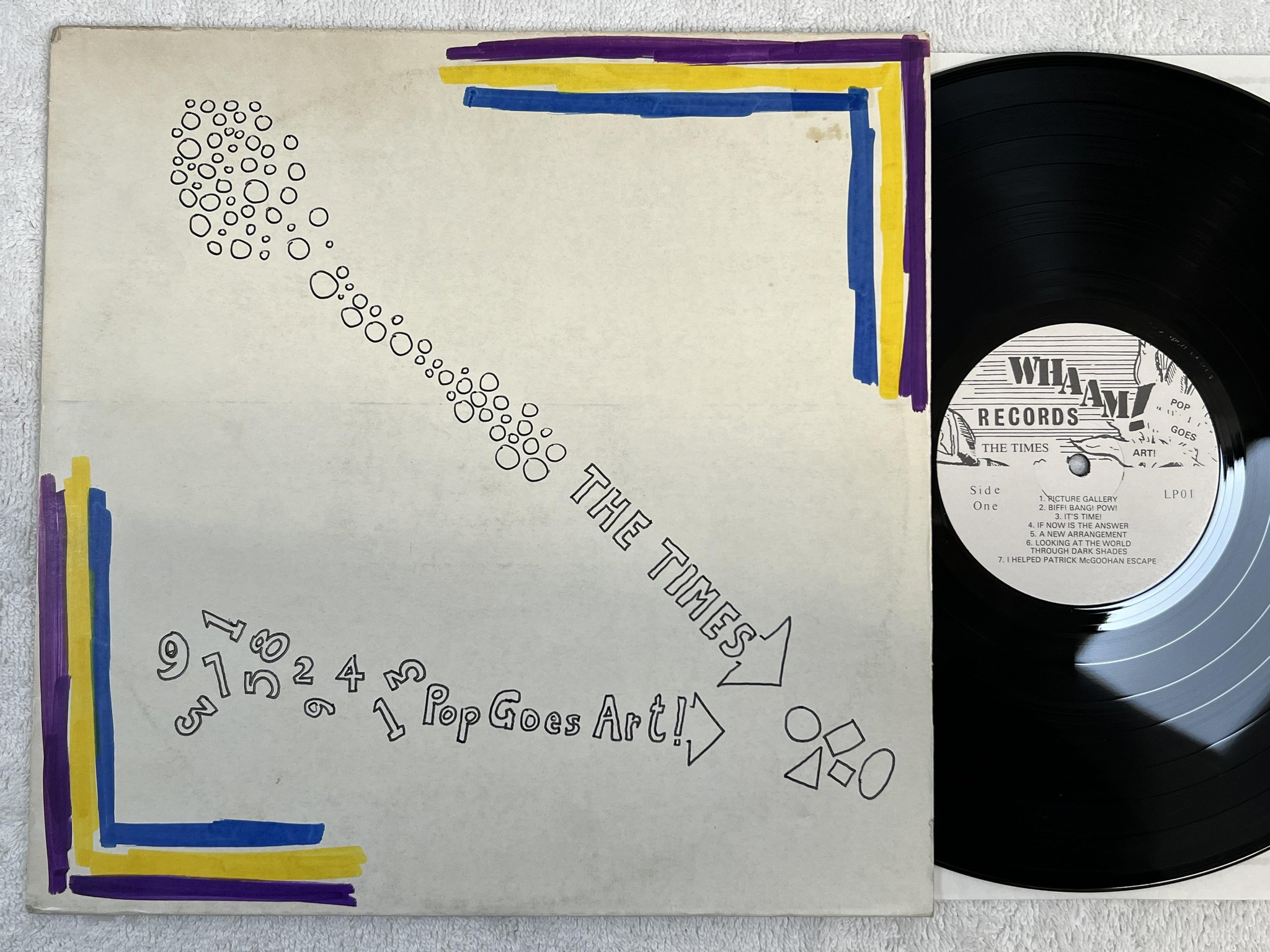 Omslagsbild för skivan THE TIMES Pop Goes Art! LP -82 UK whaam! LP 01 ** original unique art work **