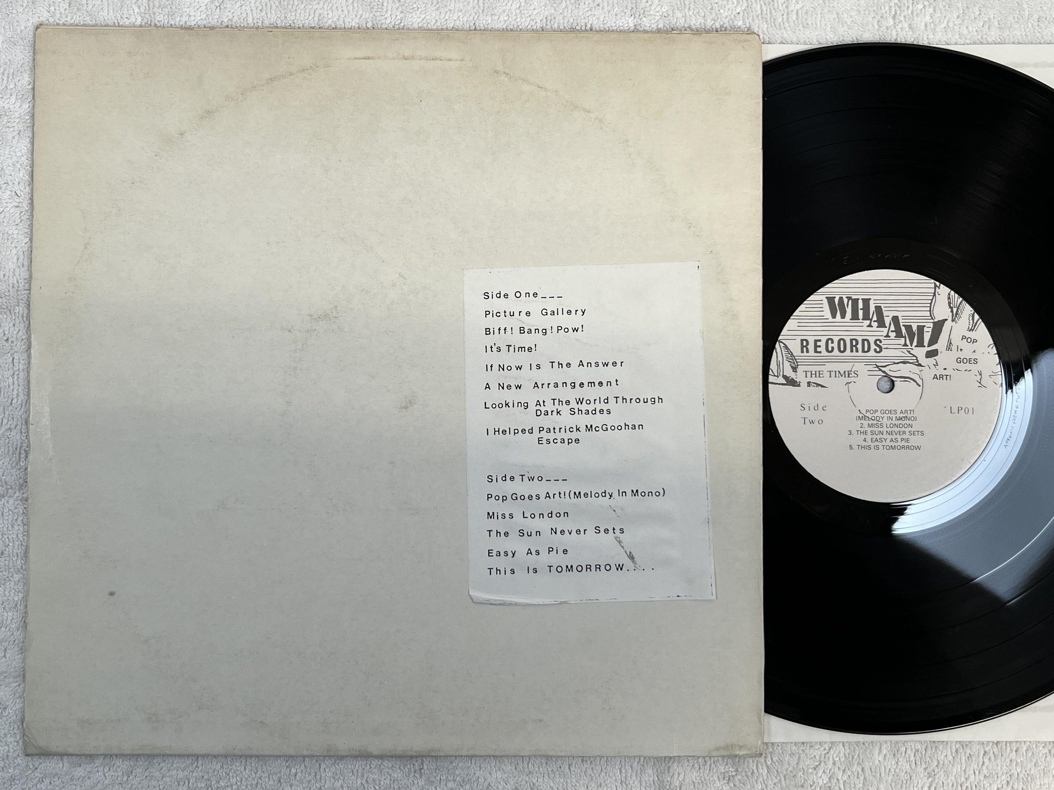 Omslagsbild för skivan THE TIMES Pop Goes Art! LP -82 UK whaam! LP 01 ** original unique art work **