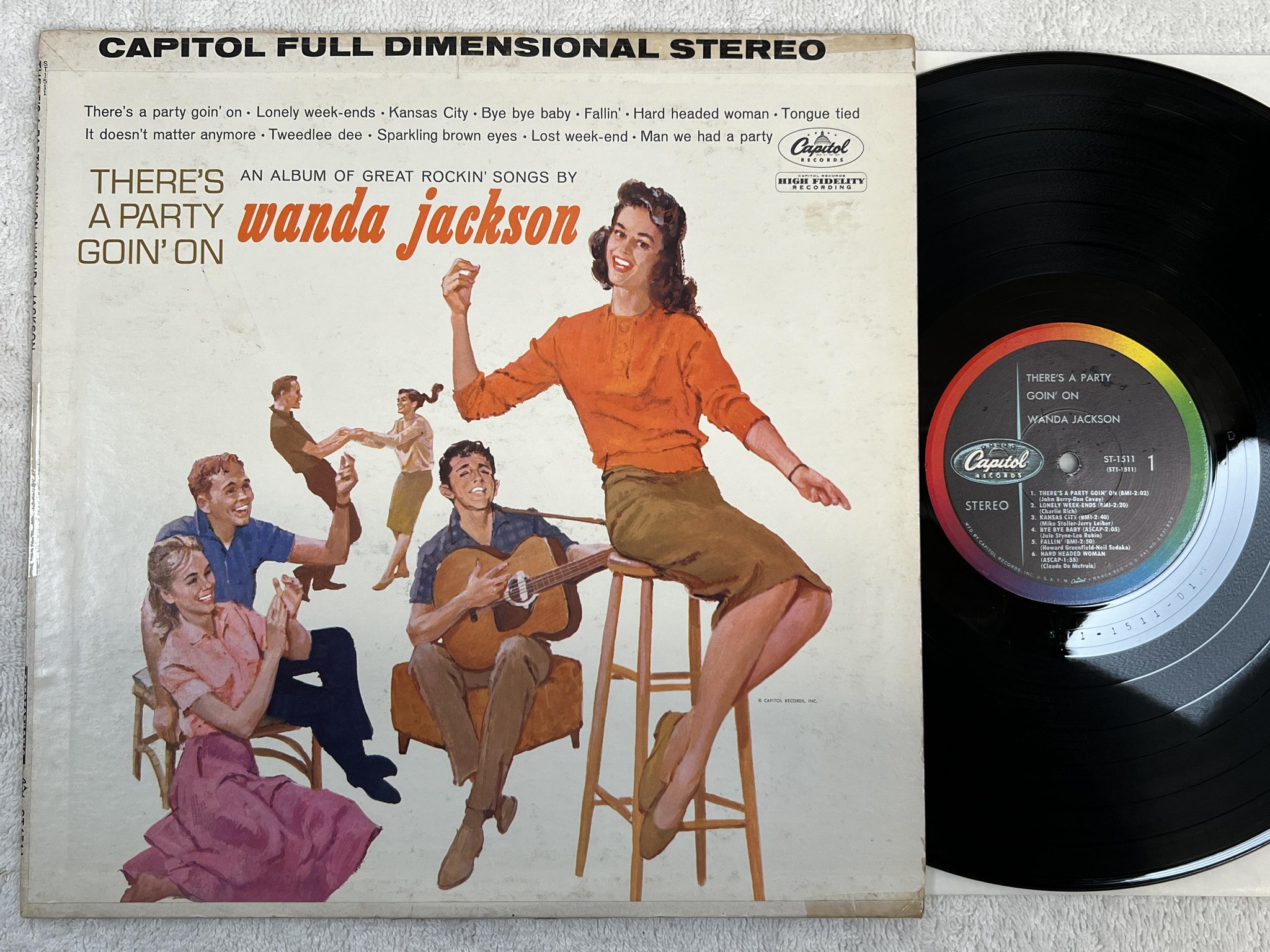 Omslagsbild för skivan WANDA JACKSON there's a party goin' on LP -61 US CAPITOL ST-1511