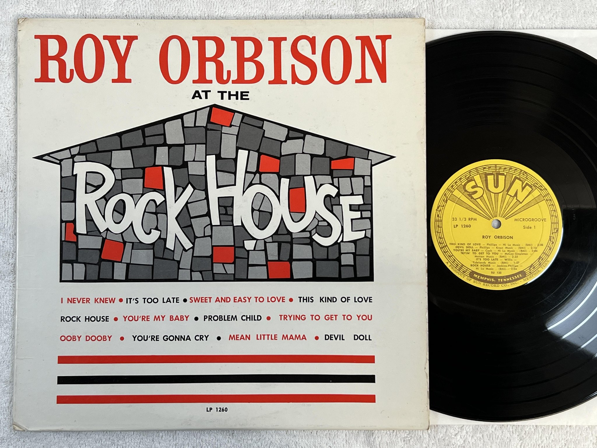 Omslagsbild för skivan ROY ORBISON At The Rock House LP -61 US SUN LP 1260 *** RARE ROCK N ROLL ***