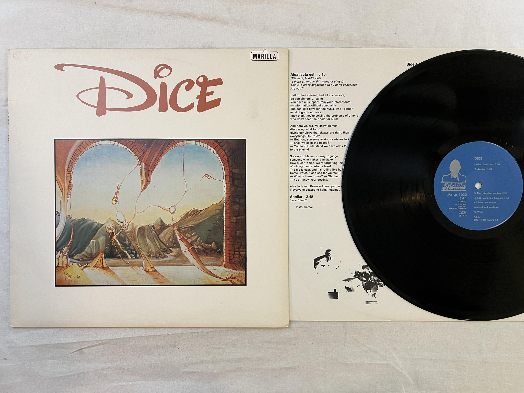 Omslagsbild för skivan DICE s/t LP -78 Swe MARILLA Ma-Lp 1033 *** RARE SWEDISH PROG ***