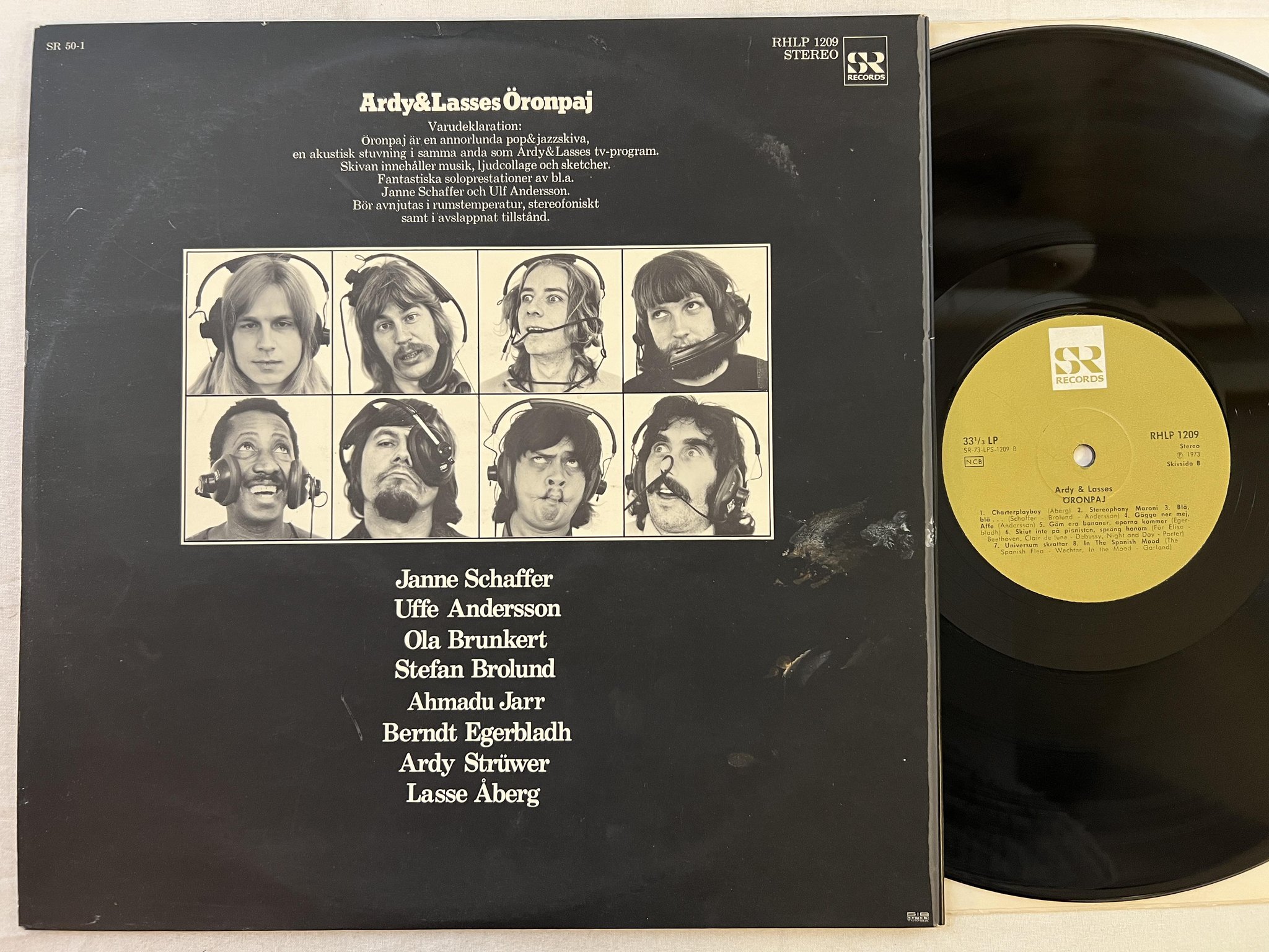 Omslagsbild för skivan ARDY & LASSE öronpaj LP -73 Swe SR RHLP 1209 ** SIGNED **