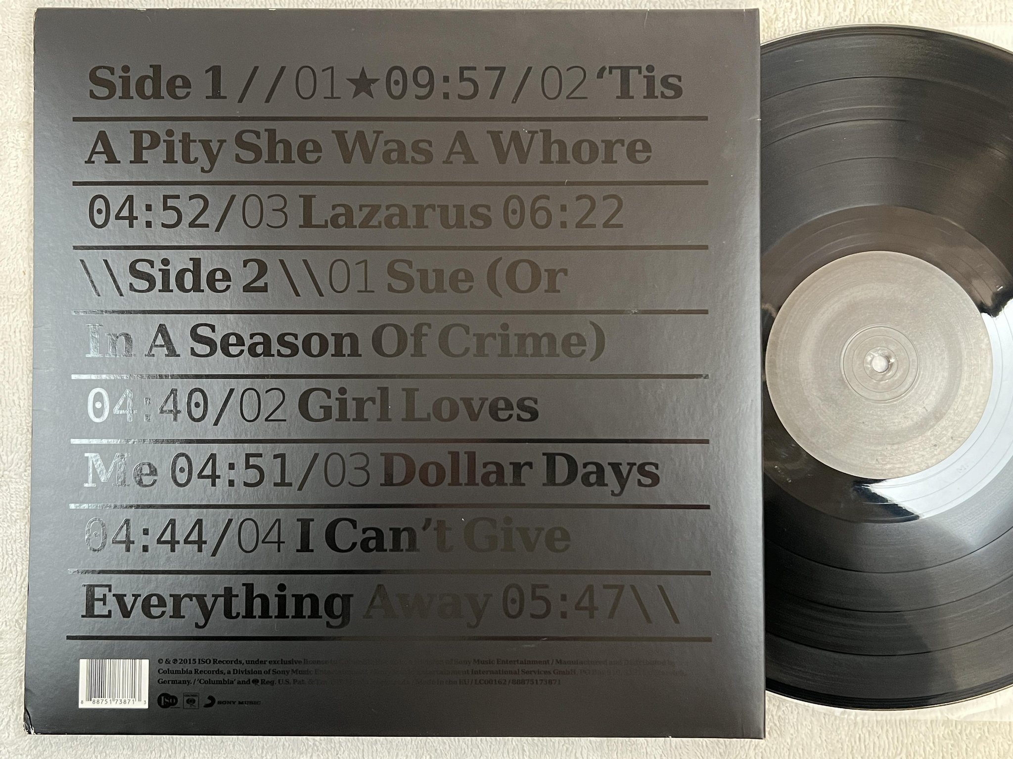 Omslagsbild för skivan DAVID BOWIE ? (Blackstar) LP eu SONY MUSIC 88875173871