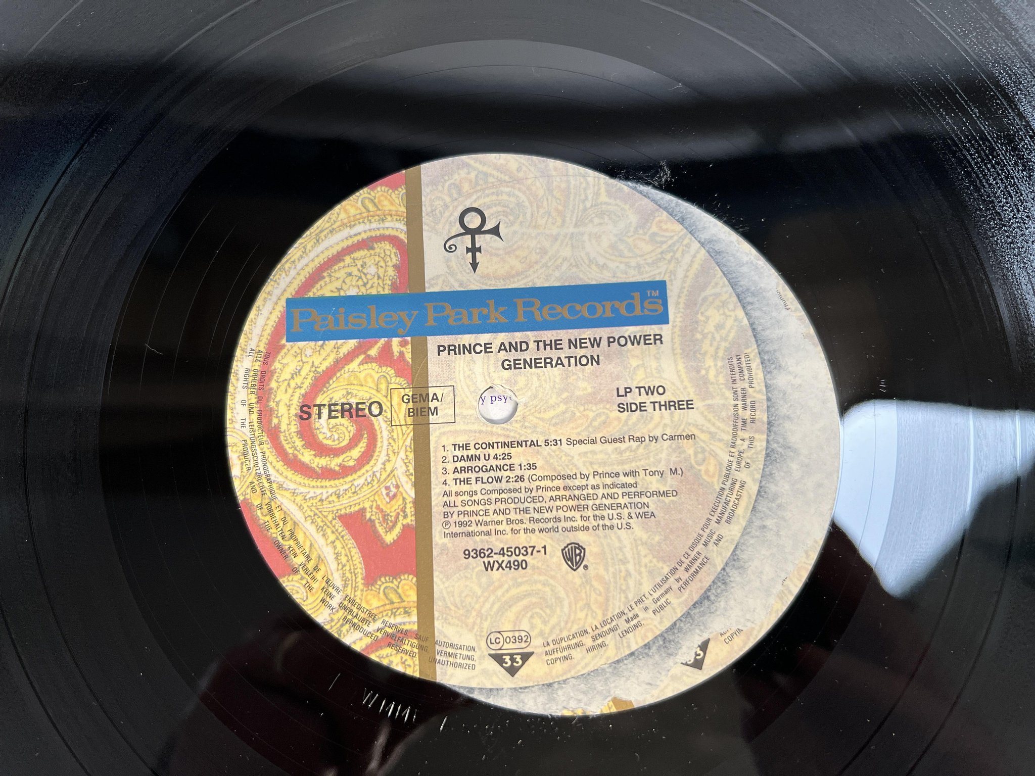 Omslagsbild för skivan PRINCE & THE NEW POWER GENERATION love symbol 2xLP -92 Eu PAISLEY PARK ** RARE *
