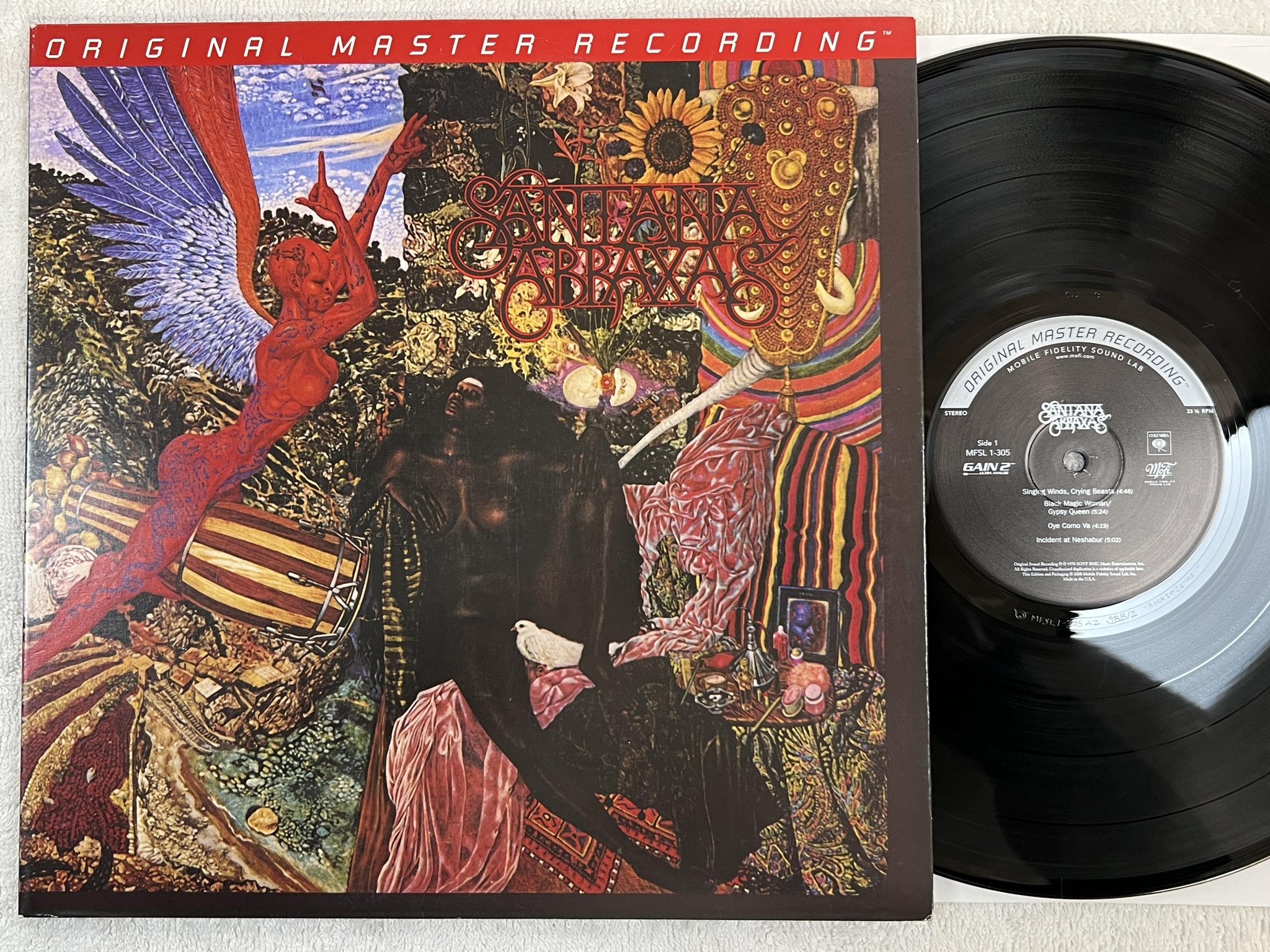 Omslagsbild för skivan SANTANA abraxas LP 2008 US MOBILE FIDELITY SOUND LAB MFSL 1-305 *** R A R E ***