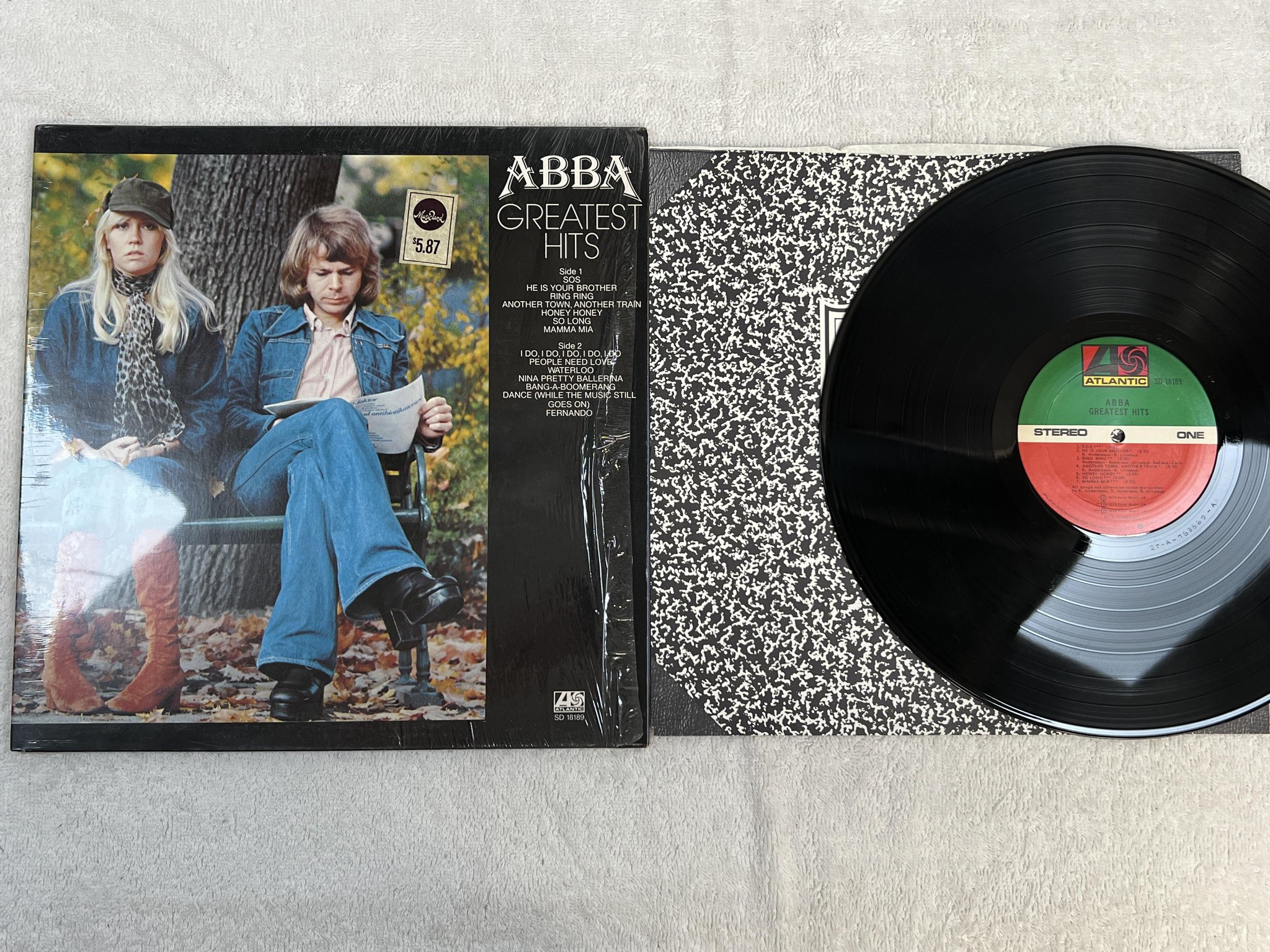 Omslagsbild för skivan ABBA Greatest Hits LP -76 US ATLANTIC SD 18189