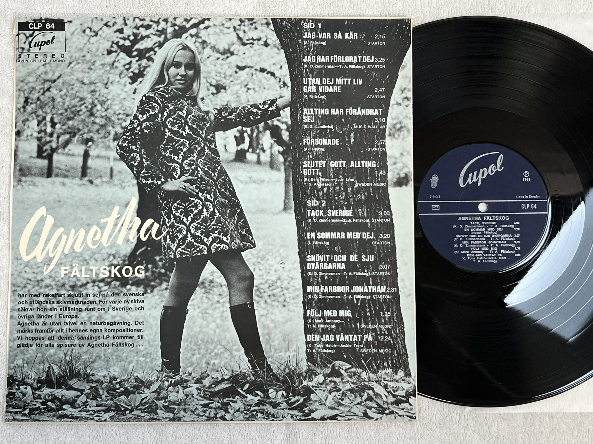 Omslagsbild för skivan AGNETHA FÄLTSKOG s/t LP -68 Swe CUPOL CLP 64