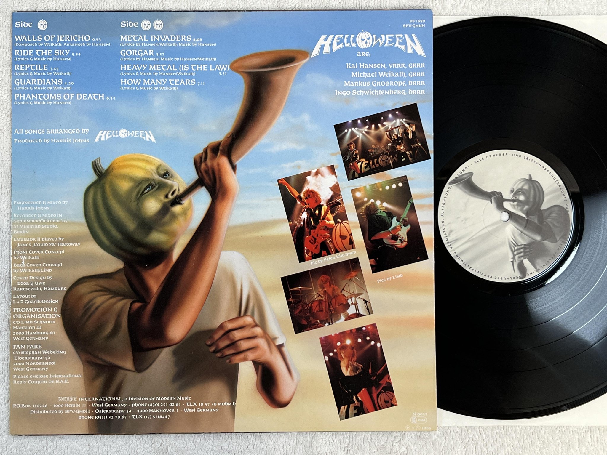 Omslagsbild för skivan HELLOWEEN walls of Jericho LP -85 Ger NOISE N 0032