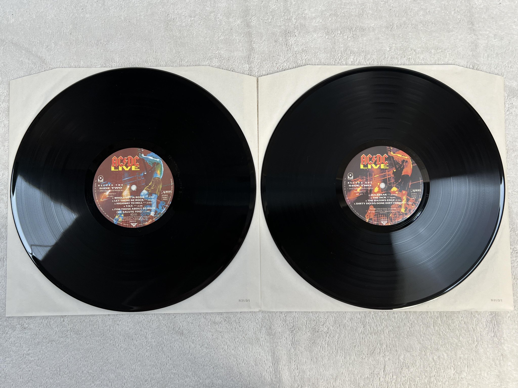 Omslagsbild för skivan AC/DC live 2xLP -92 Ger ATCO 7567-92212-1