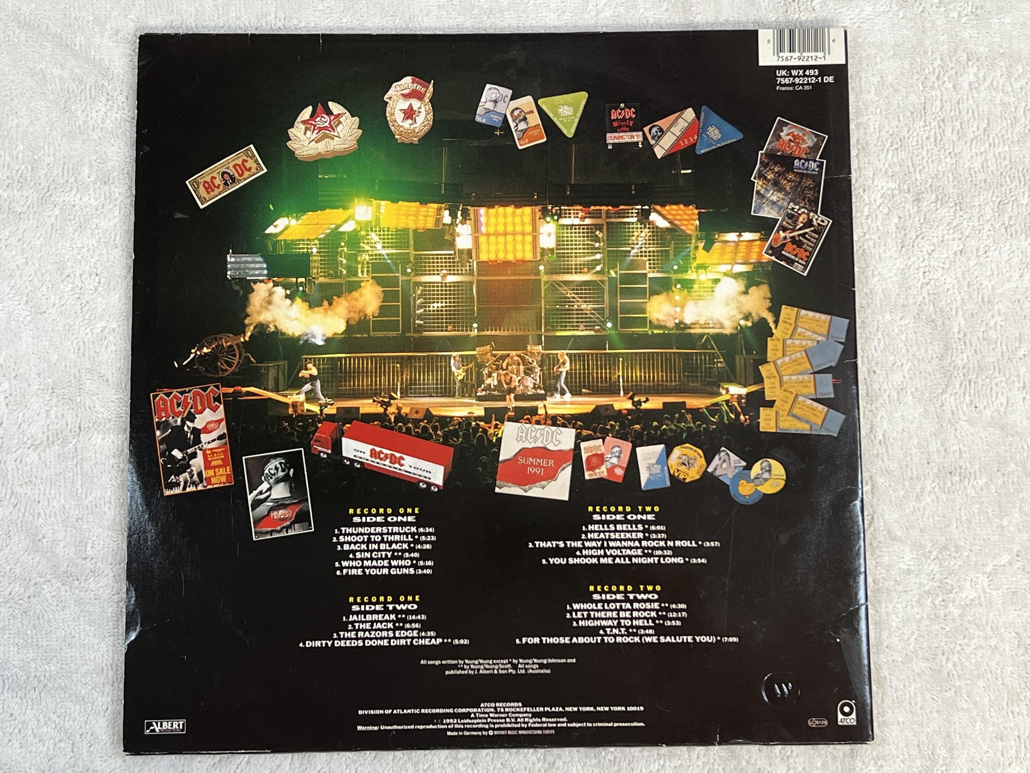 Omslagsbild för skivan AC/DC live 2xLP -92 Ger ATCO 7567-92212-1