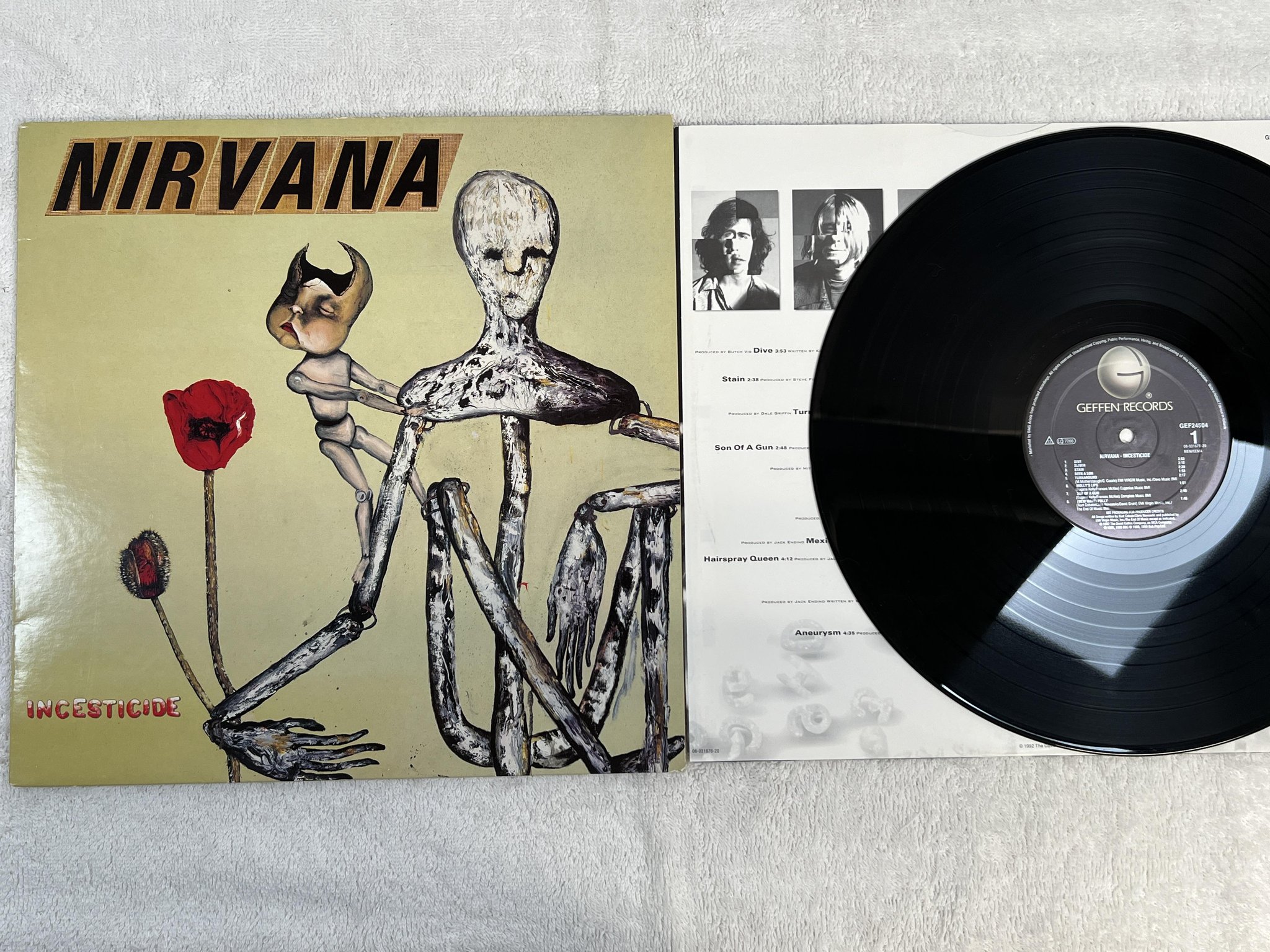 Omslagsbild för skivan NIRVANA Incesticide LP -92 EU GEFFEN GEF 24504