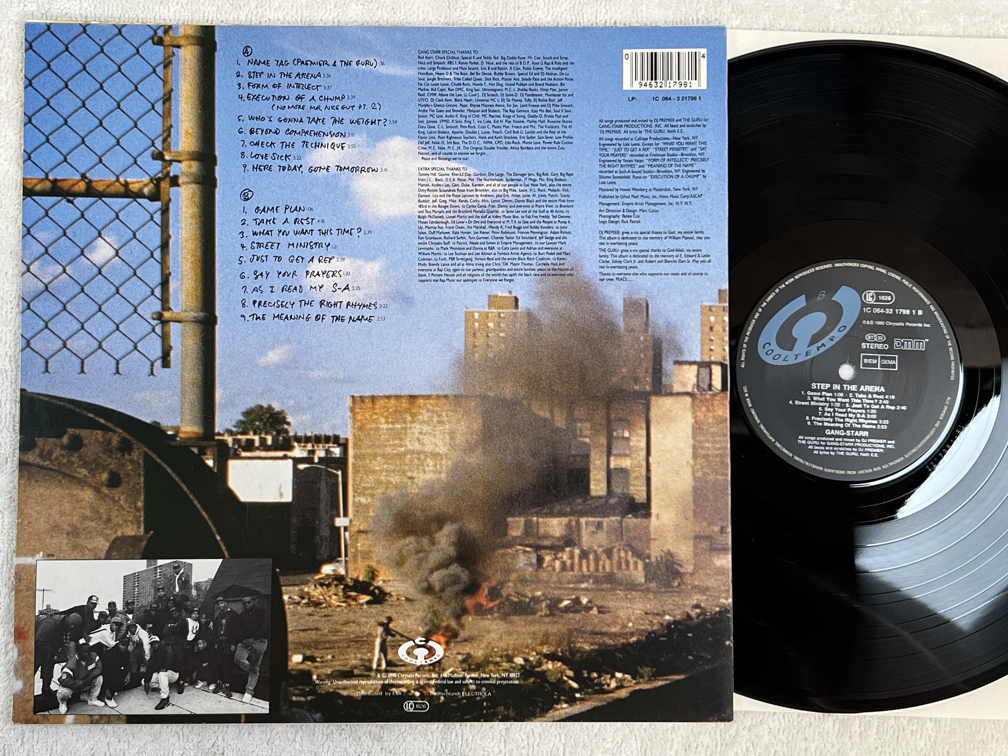 Omslagsbild för skivan GANG STARR Step In The Arena LP -90 Ger COOLTEMPO *** KILLER ALBUM ***