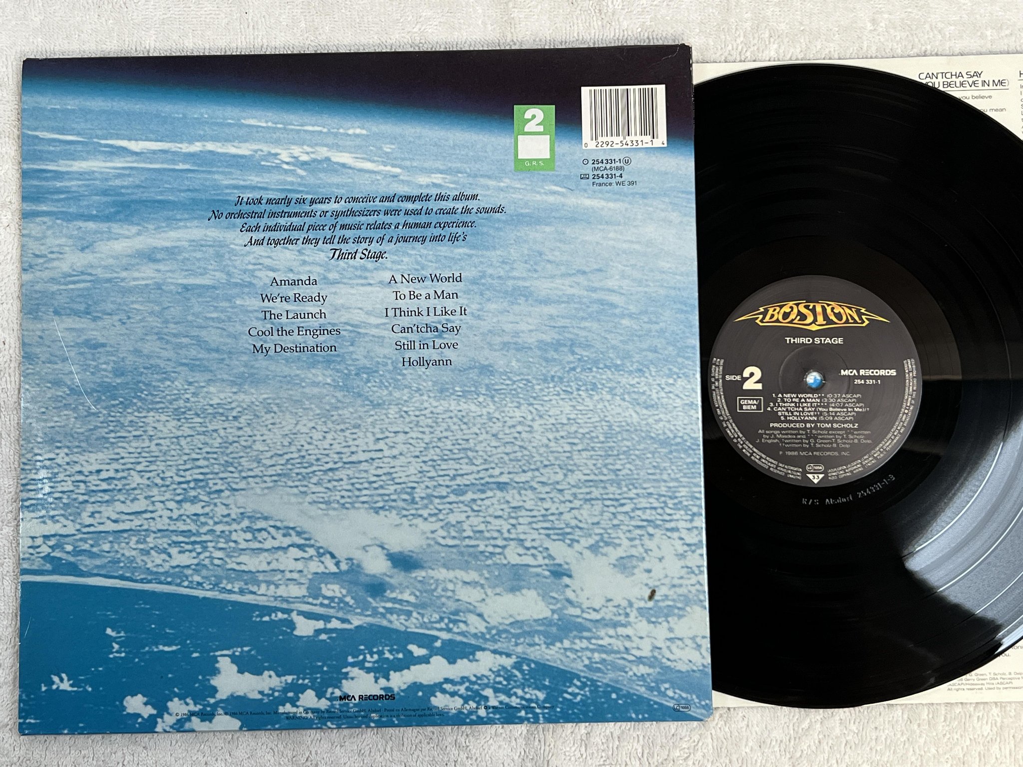 Omslagsbild för skivan BOSTON Third Stage LP -86 Ger MCA 254 331-1
