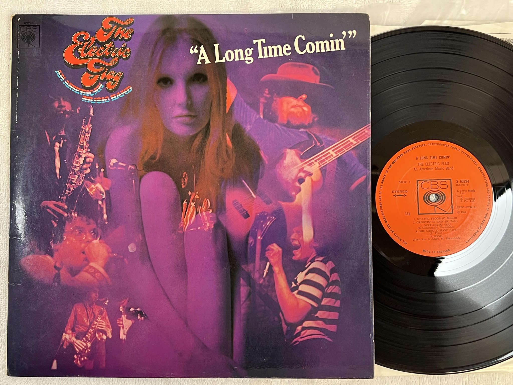 Omslagsbild för skivan THE ELECTRIC FLAG a long time comin' LP -68 UK CBS S 63294