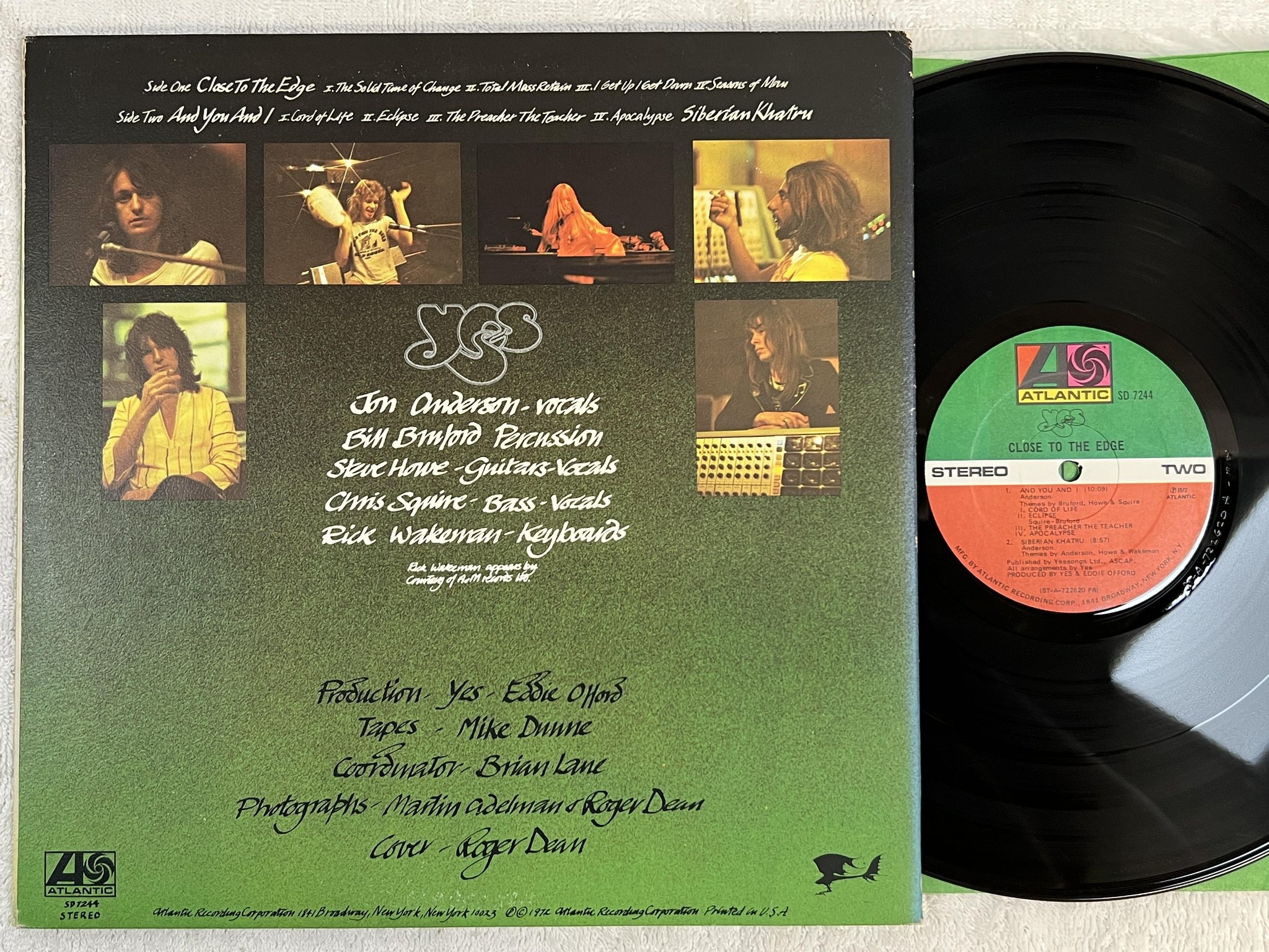 Omslagsbild för skivan YES close to the edge LP -72 US ATLANTIC SD 7244