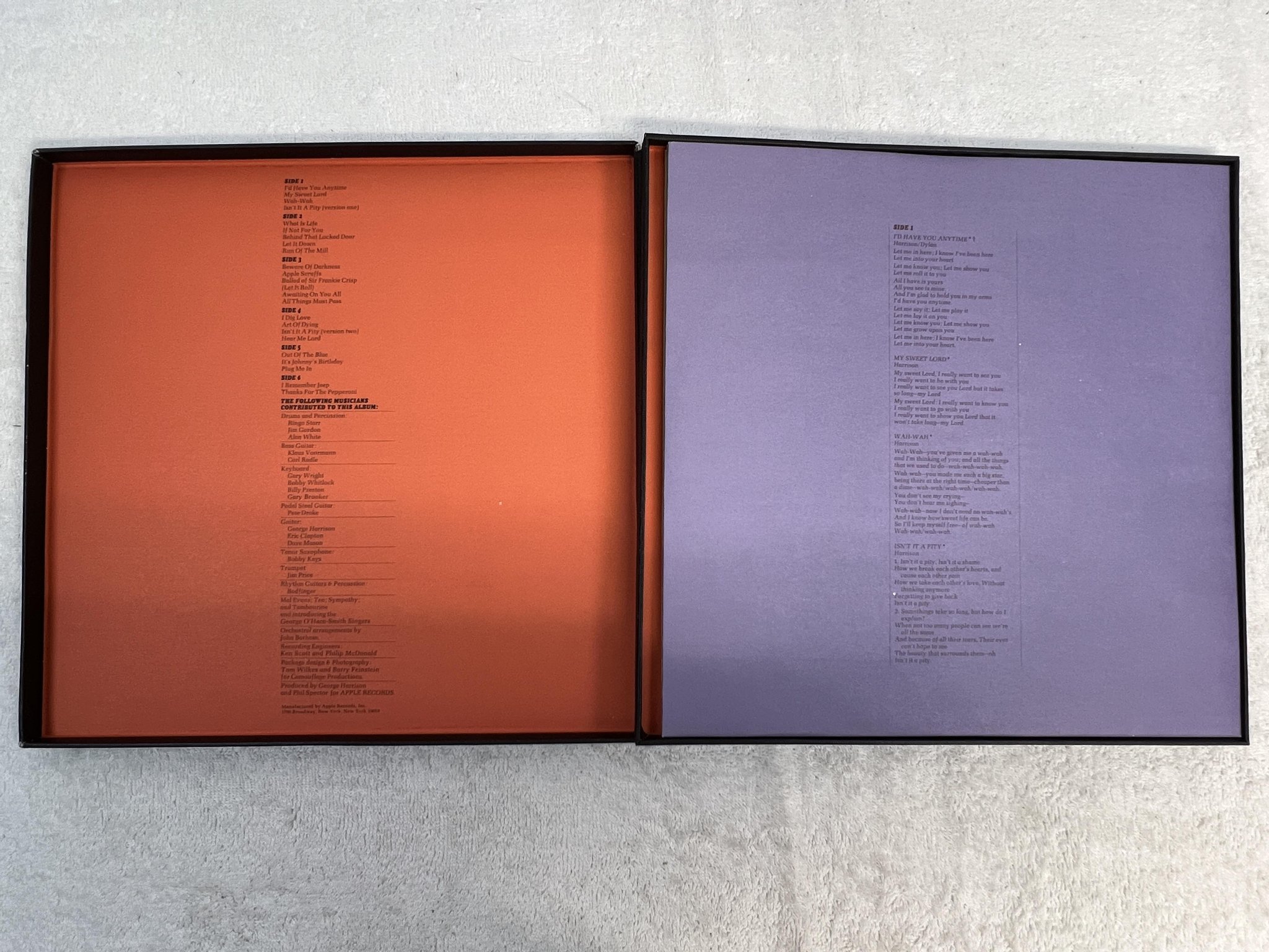 Omslagsbild för skivan GEORGE HARRISON All Things Must Pass 3xLP box set -70 Ger 1C 192-04 707/8/9