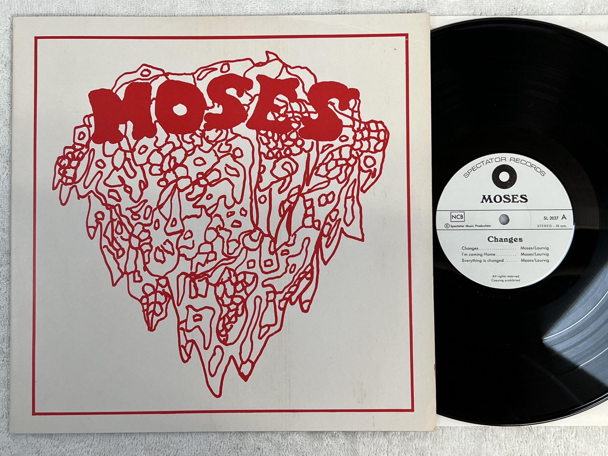 Omslagsbild för skivan MOSES changes LP -71 Denmark SPECTATOR SL 2037 *** SUPER RARE PROG ROCK ***