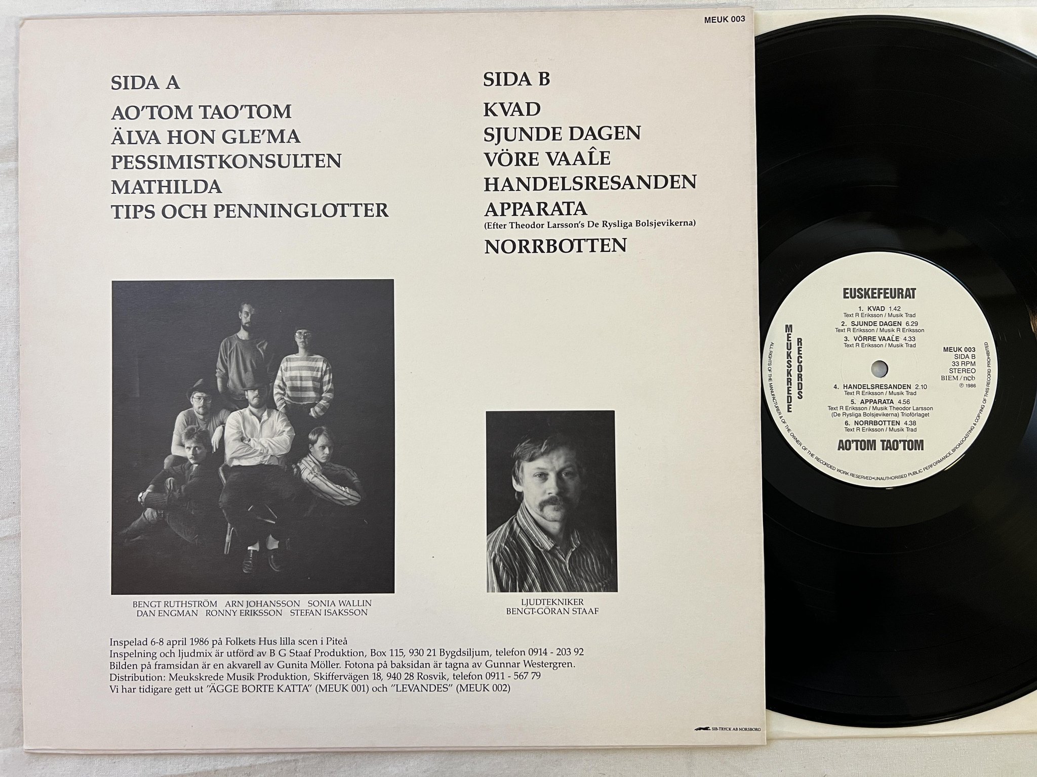 Omslagsbild för skivan EUSKEFEURAT Ao'tom Tao'tom LP -86 SWE meukskrede meuk-003