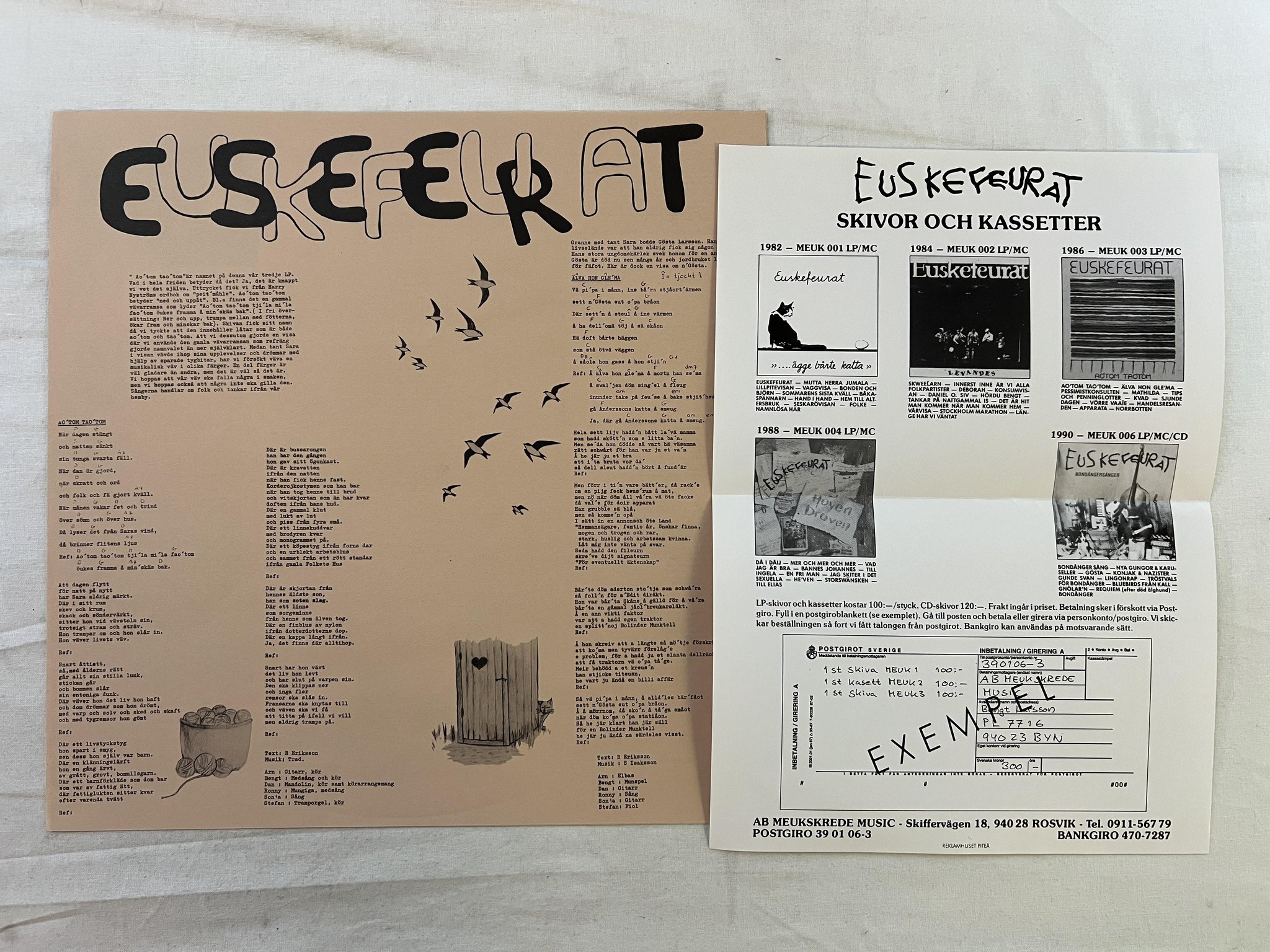 Omslagsbild för skivan EUSKEFEURAT Ao'tom Tao'tom LP -86 SWE meukskrede meuk-003