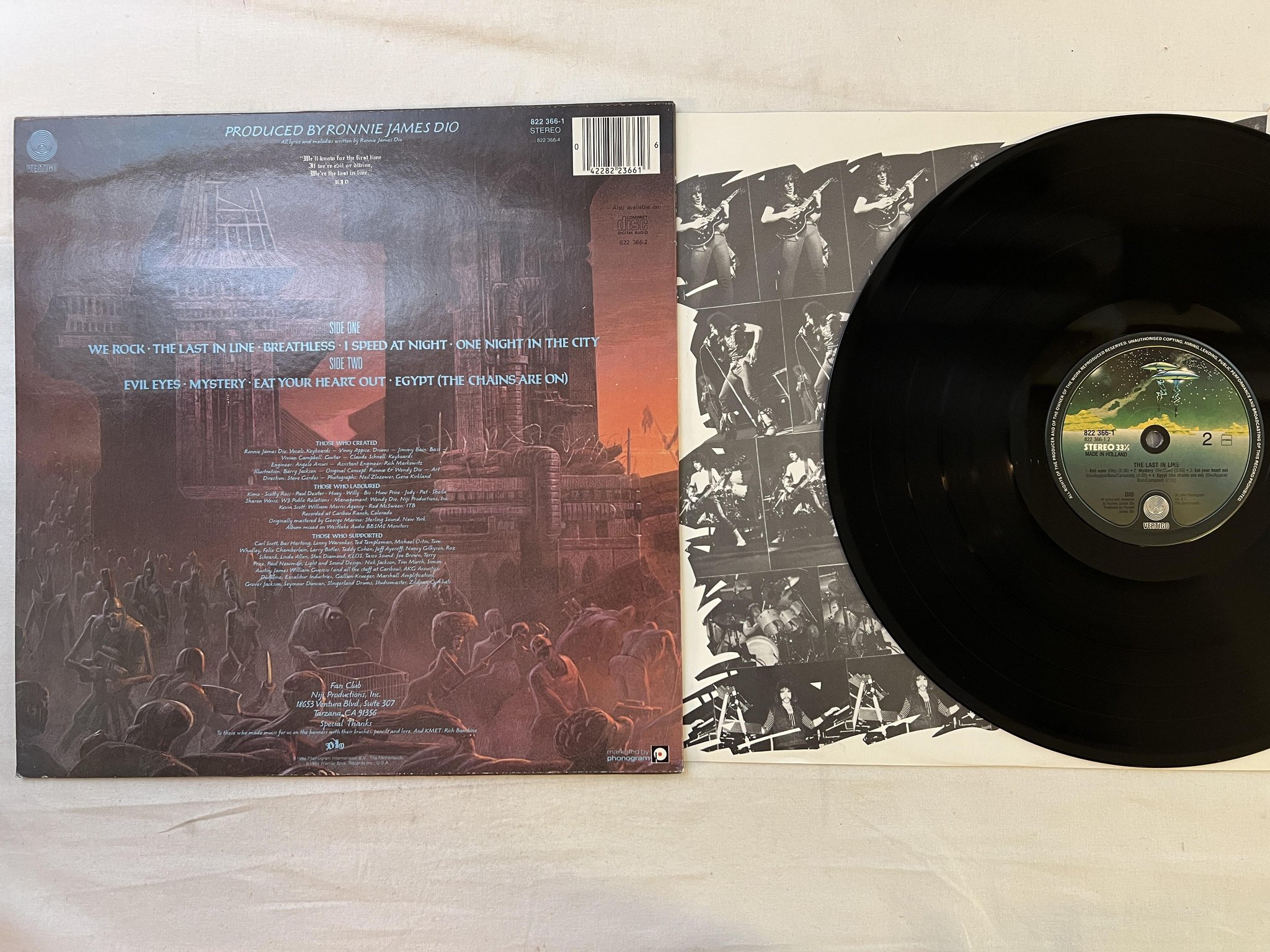 Omslagsbild för skivan DIO the last in line LP -84 Hol VERTIGO 822 366-1