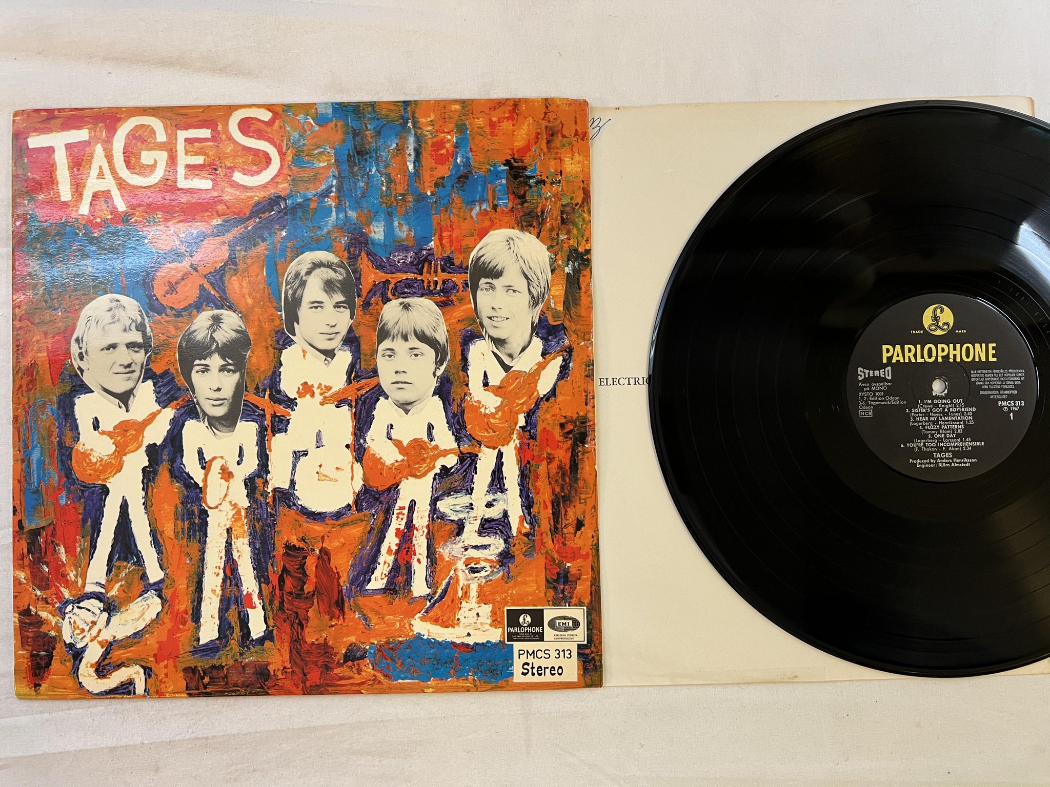 Omslagsbild för skivan TAGES s/t LP -67 Swe PARLOPHONE PMCS 313