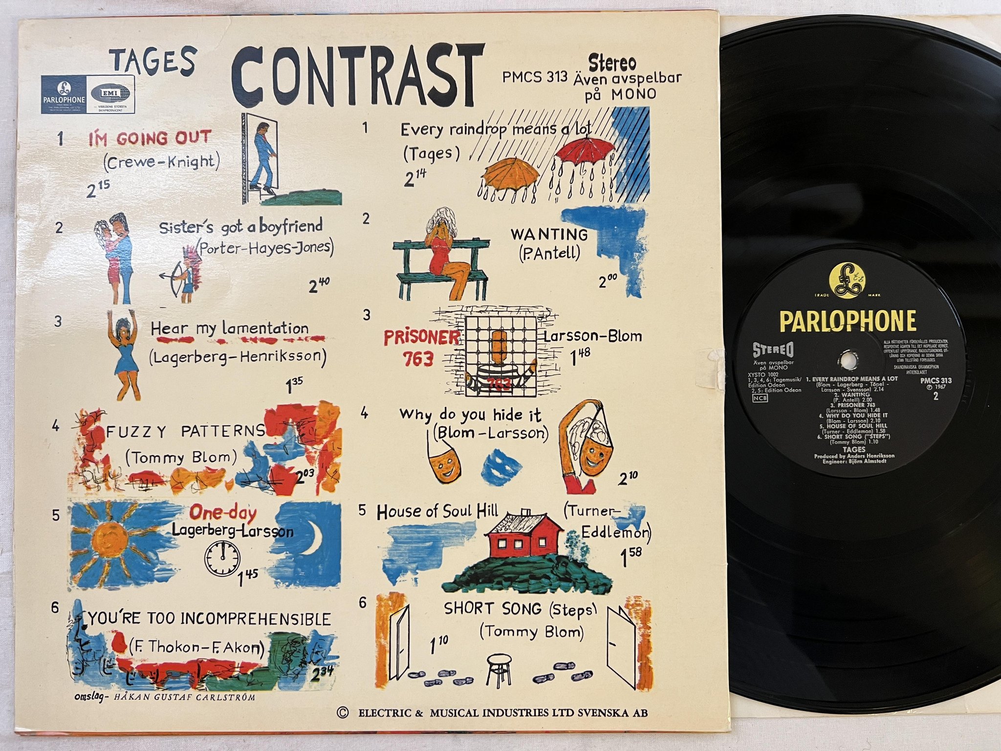 Omslagsbild för skivan TAGES s/t LP -67 Swe PARLOPHONE PMCS 313