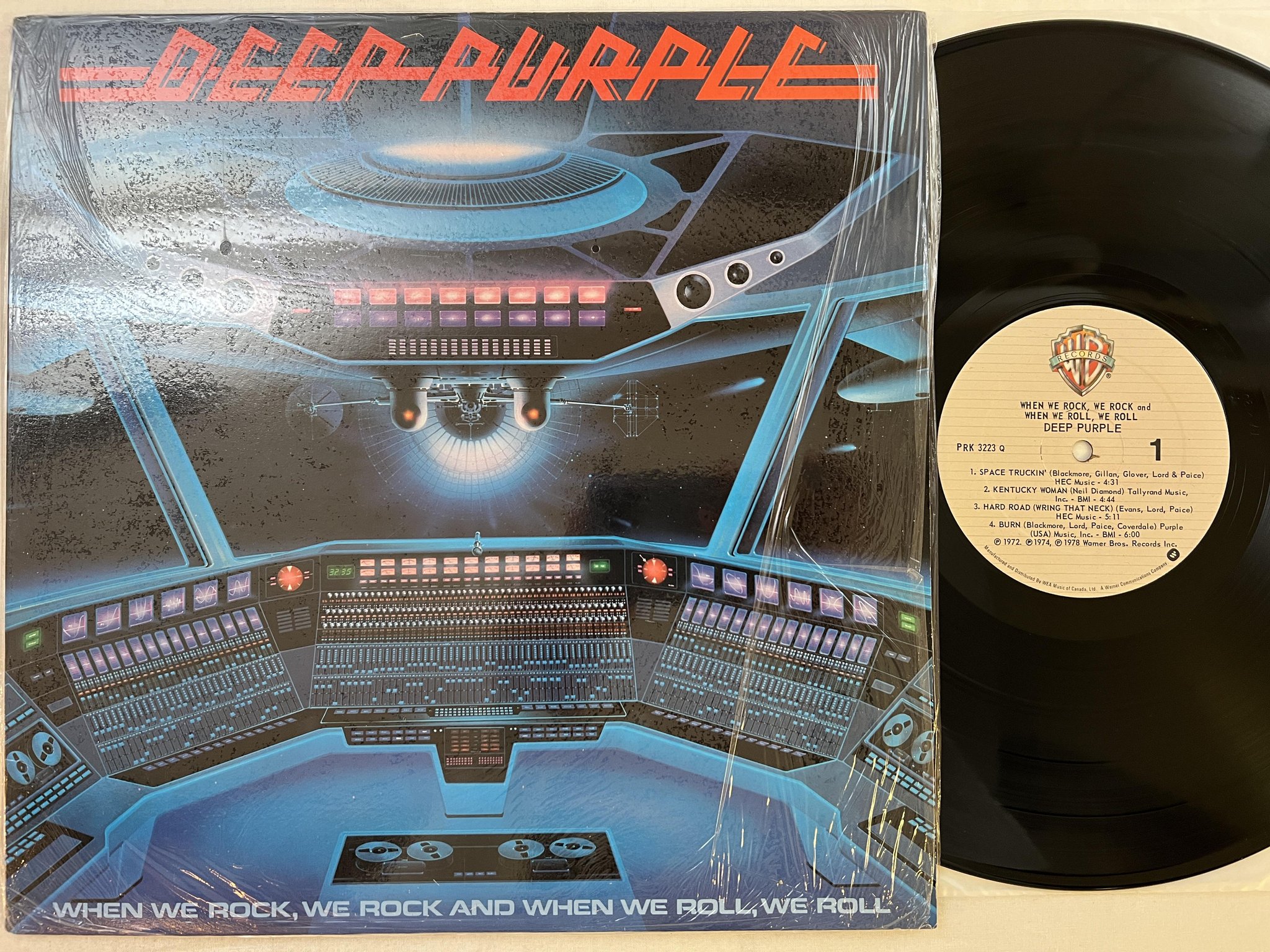 Omslagsbild för skivan DEEP PURPLE when we rock we rock ... LP Can WARNER BROS PRK 3223 Q