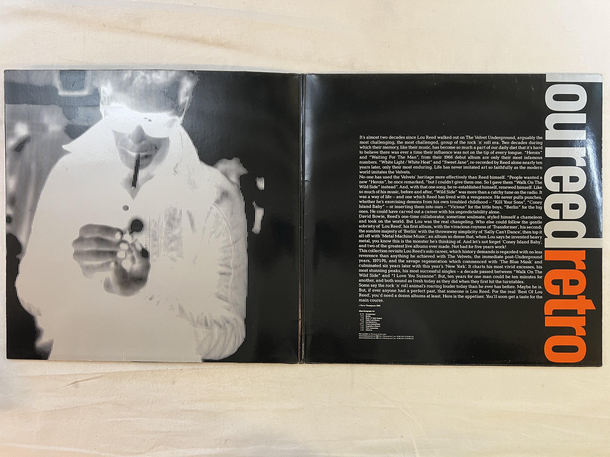 Omslagsbild för skivan LOU REED retro LP -89 RCA PL 90389