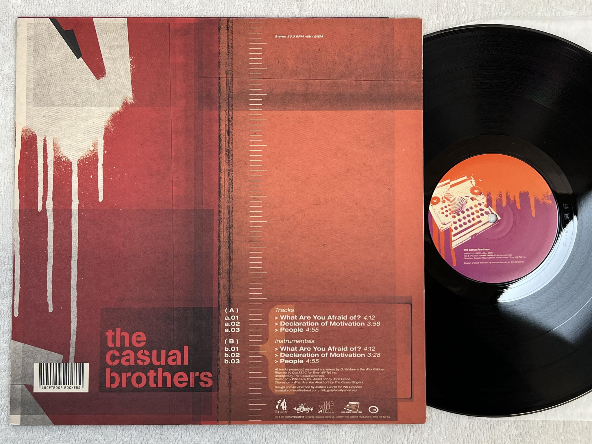 Omslagsbild för skivan THE CASUAL BROTHERS 12" 2001 Swe DAVID VS GOLIATH *** dj embee ***