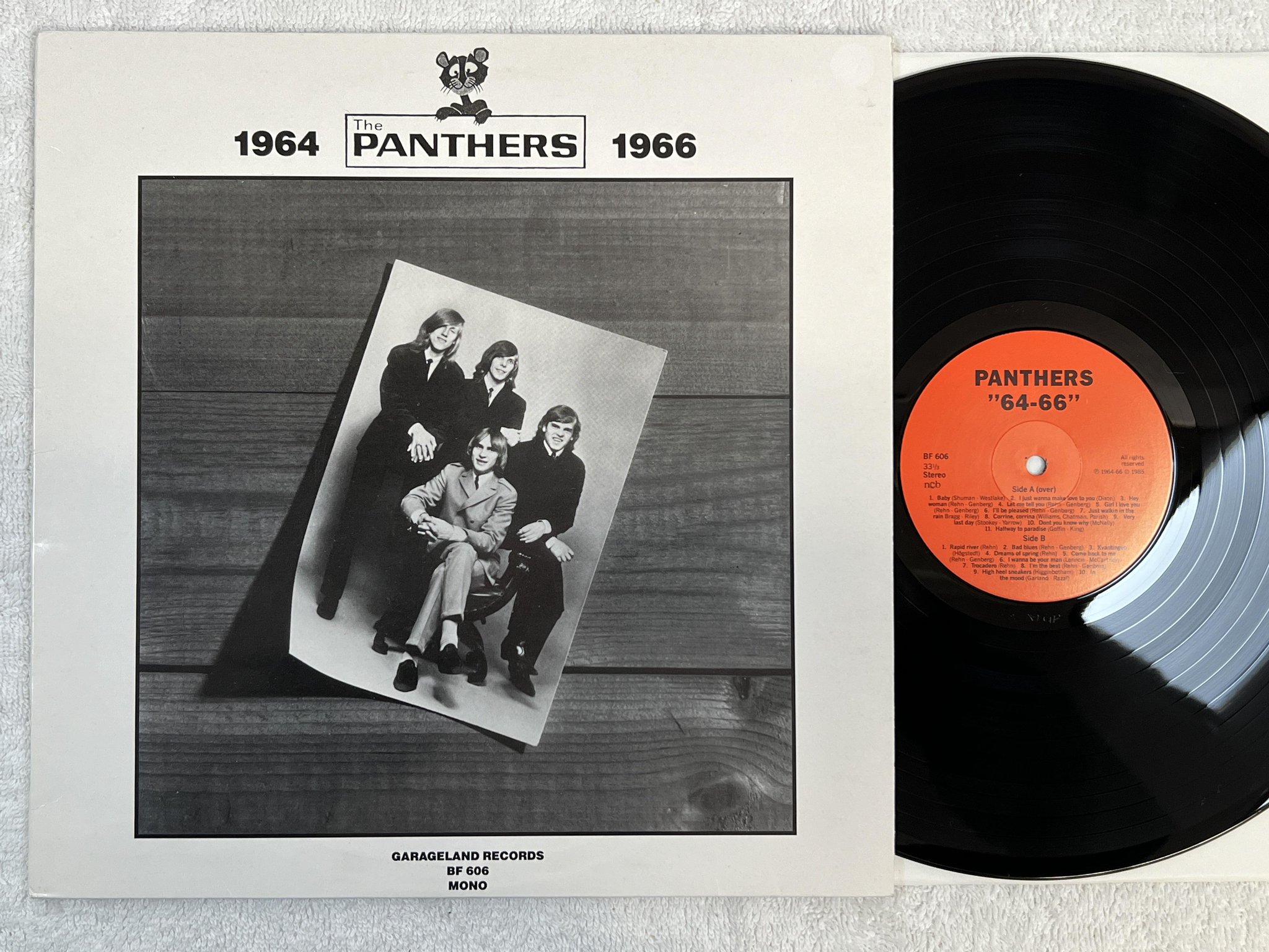 Omslagsbild för skivan THE PANTERS 1964-1966 LP -85 Swe GARAGELAND BF 606