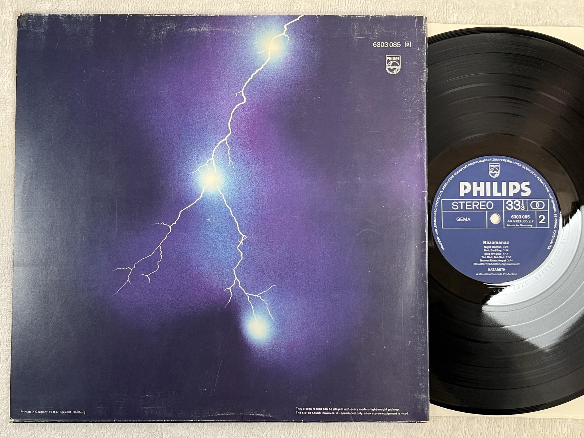 Omslagsbild för skivan NAZARETH razamanaz LP Ger PHILIPS 6303 085