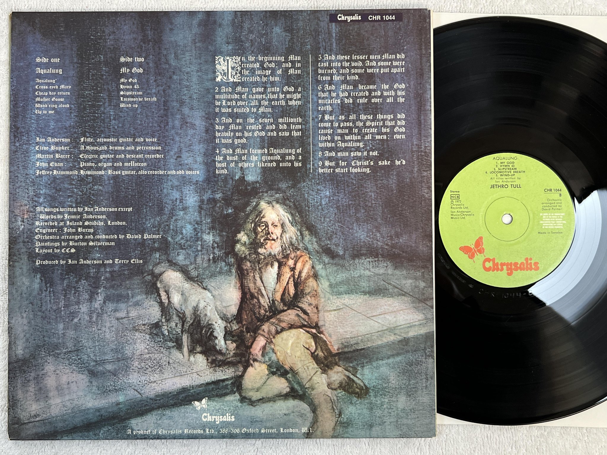 Omslagsbild för skivan JETHRO TULL aqualung LP ncb CHRYSALIS CHR 1044