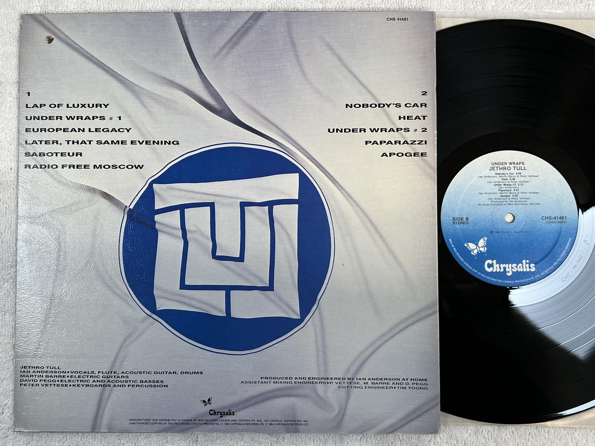 Omslagsbild för skivan JETHRO TULL under wraps LP -84 Can CHRYSALIS CHS 41461